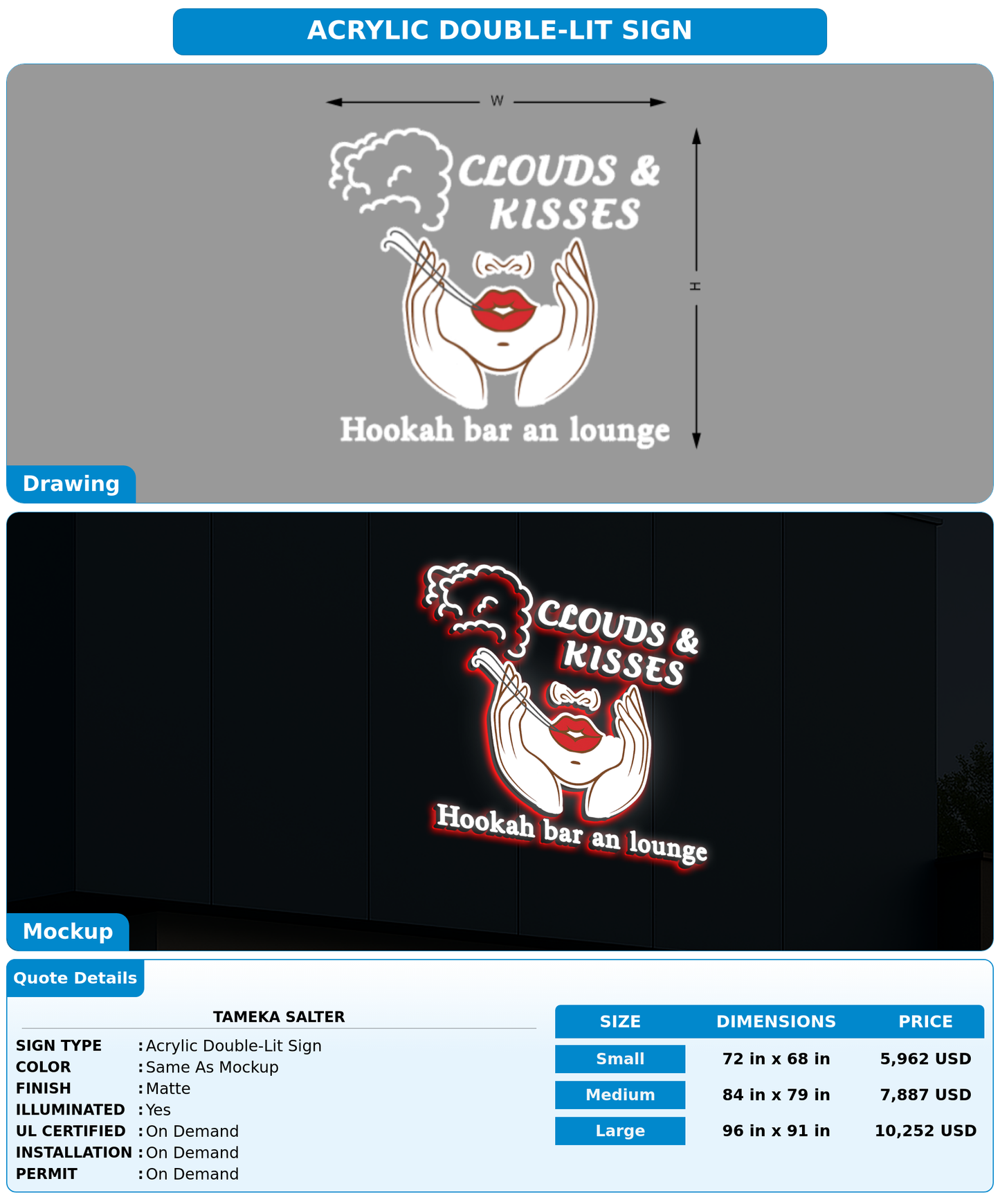 CUSTOM MOCKUP SIGN FOR Tameka Salter