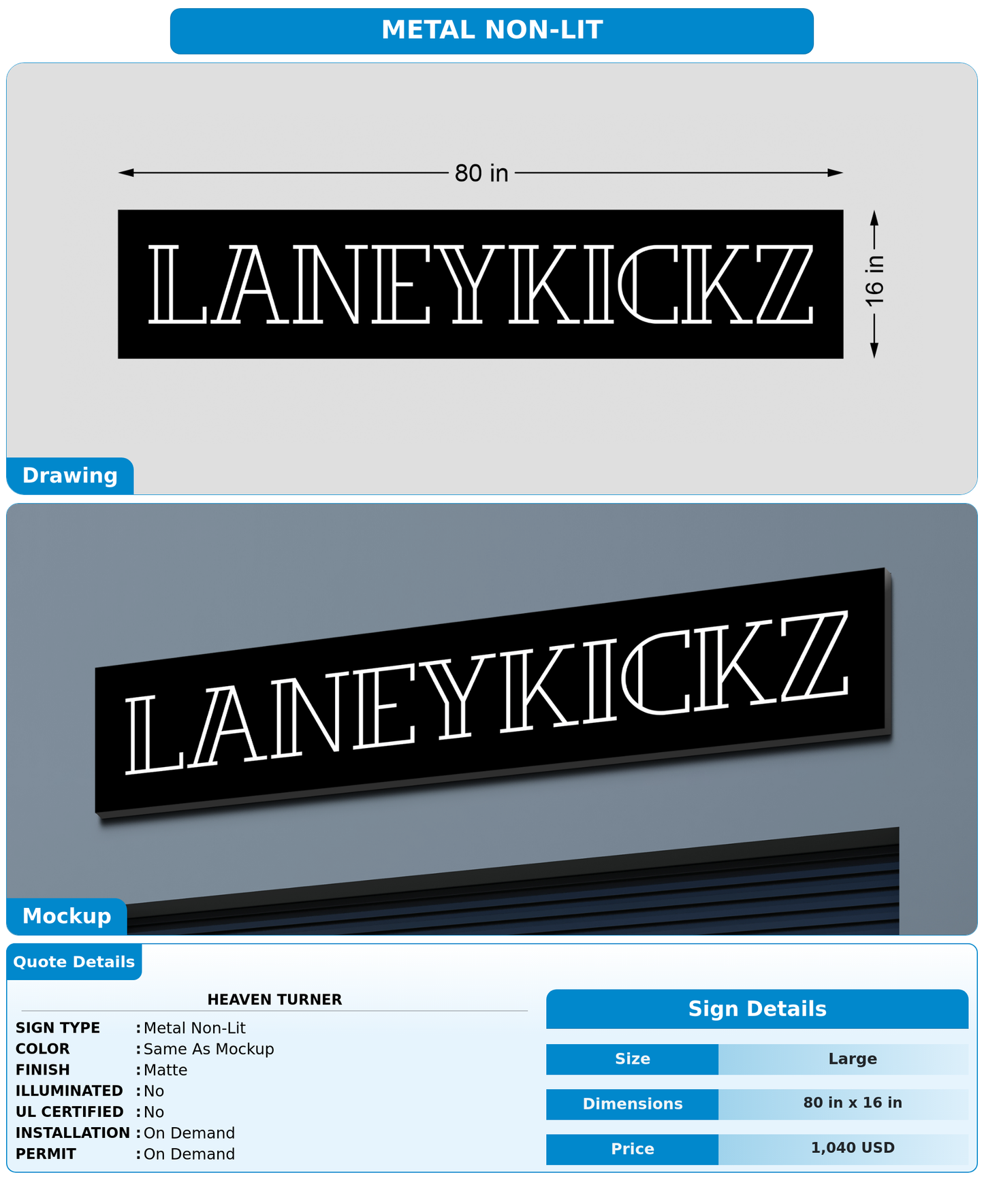 CUSTOM MOCKUP SIGN FOR Heaven Turner