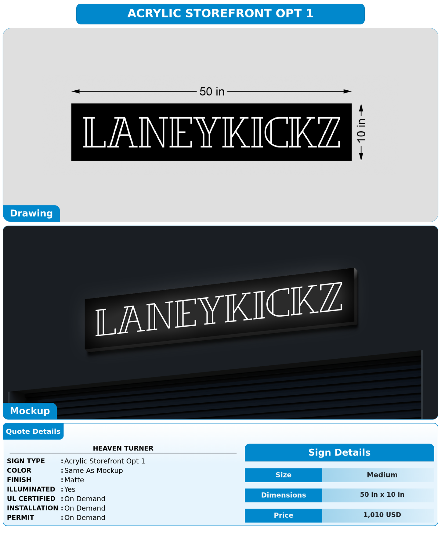 CUSTOM MOCKUP SIGN FOR Heaven Turner