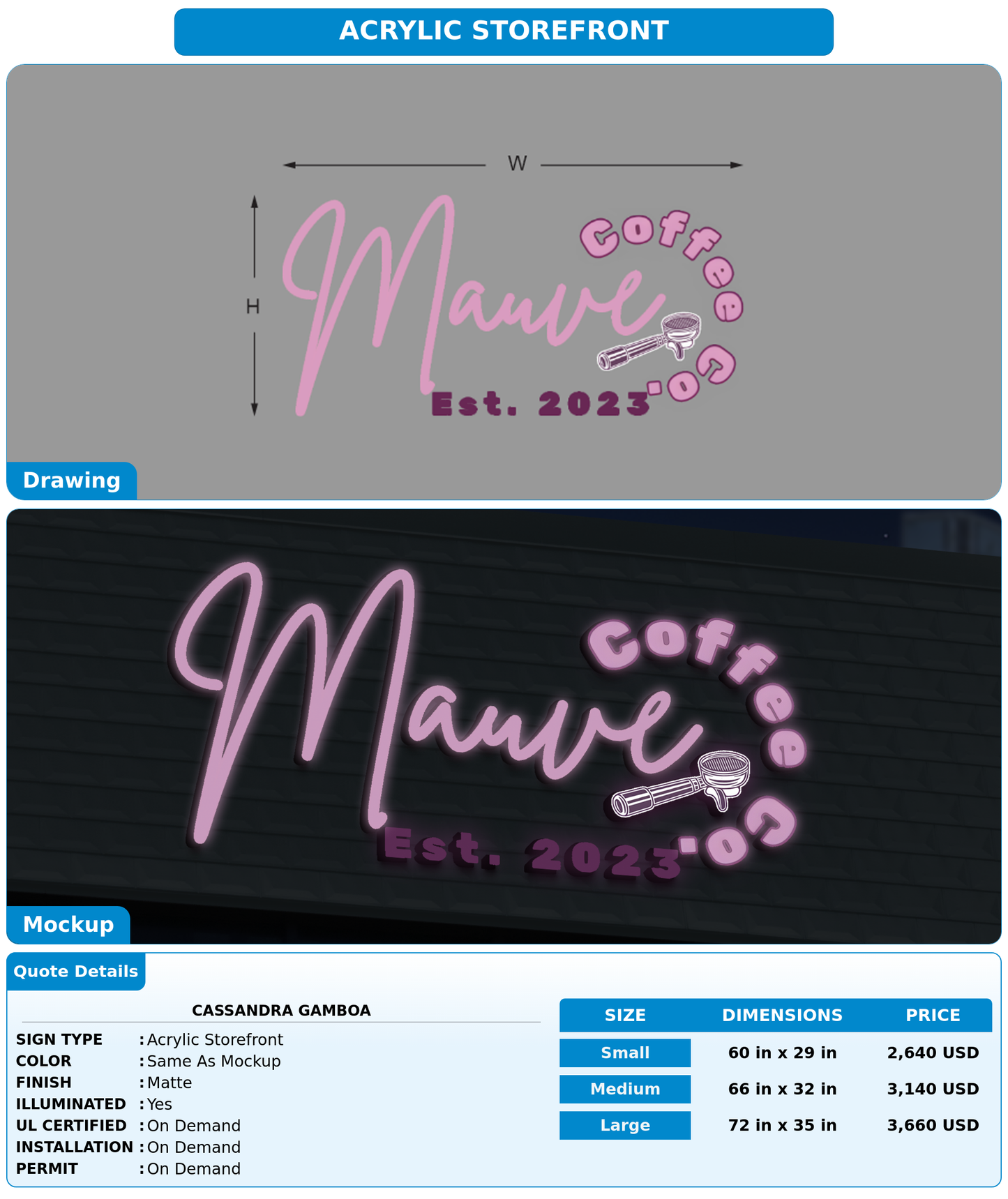 CUSTOM MOCKUP SIGN FOR Cassandra gamboa