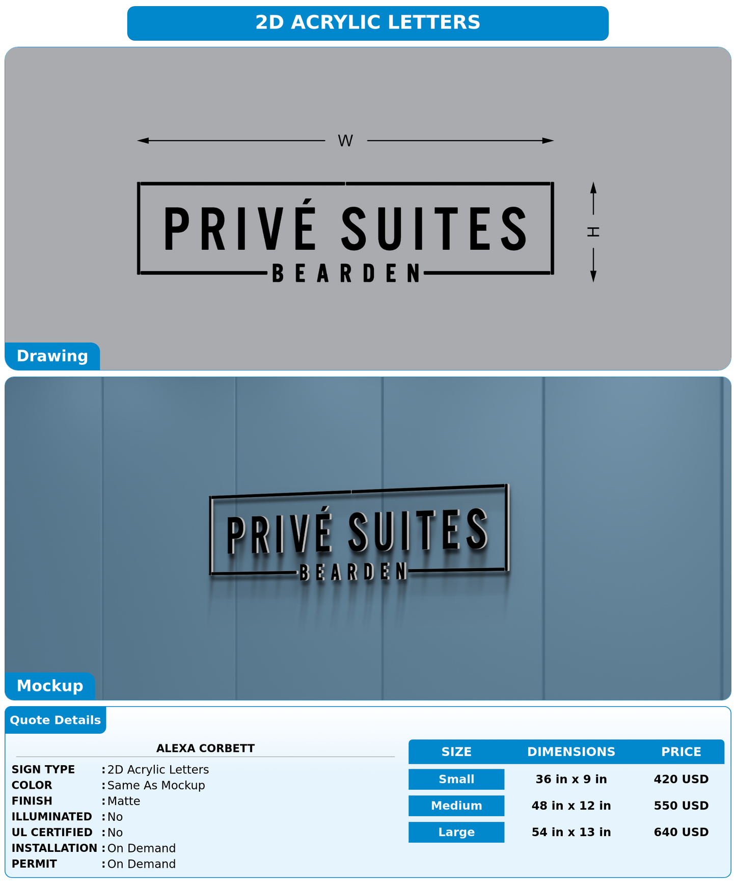 CUSTOM MOCKUP SIGN FOR Alexa Corbett
