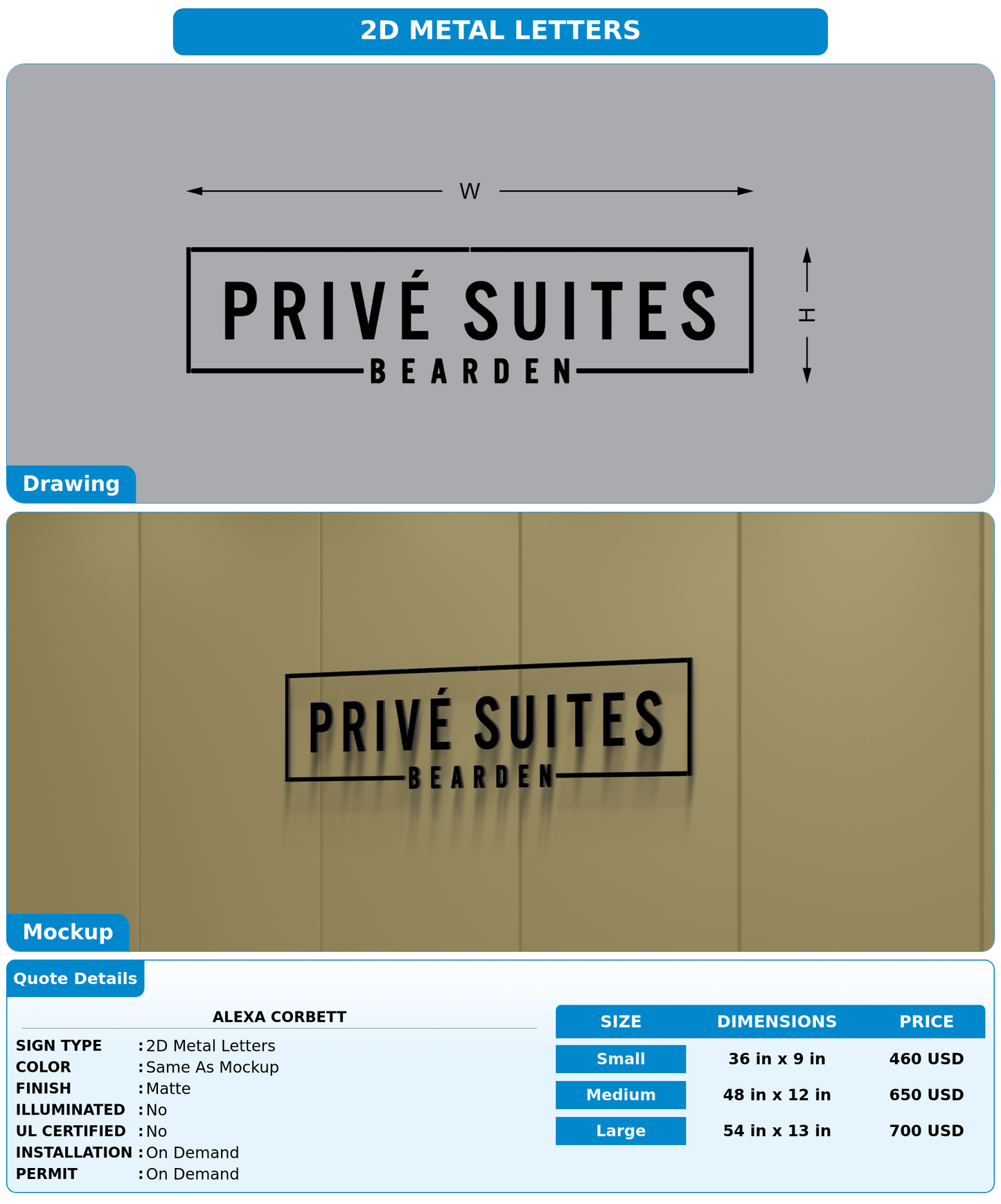 CUSTOM MOCKUP SIGN FOR Alexa Corbett