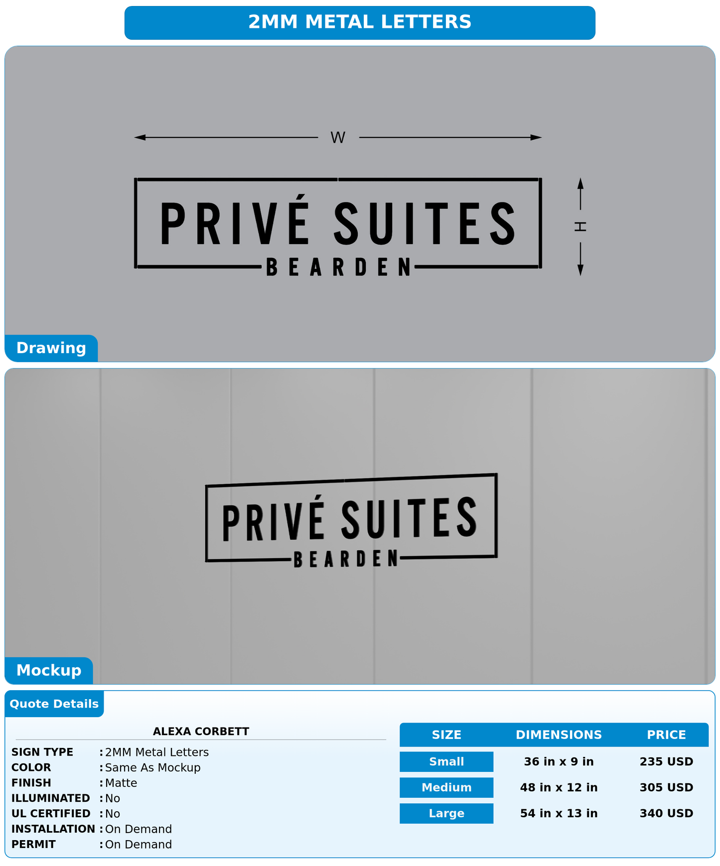 CUSTOM MOCKUP SIGN FOR Alexa Corbett