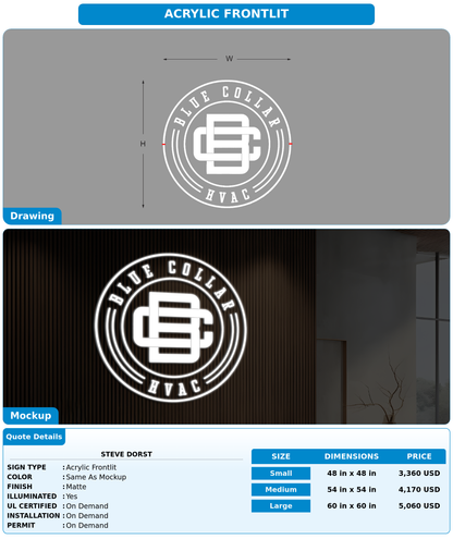CUSTOM MOCKUP SIGN FOR steve dorst