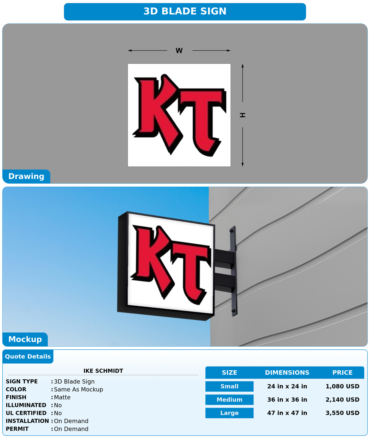 CUSTOM MOCKUP SIGN FOR Ike schmidt
