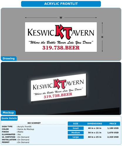 CUSTOM MOCKUP SIGN FOR Ike schmidt