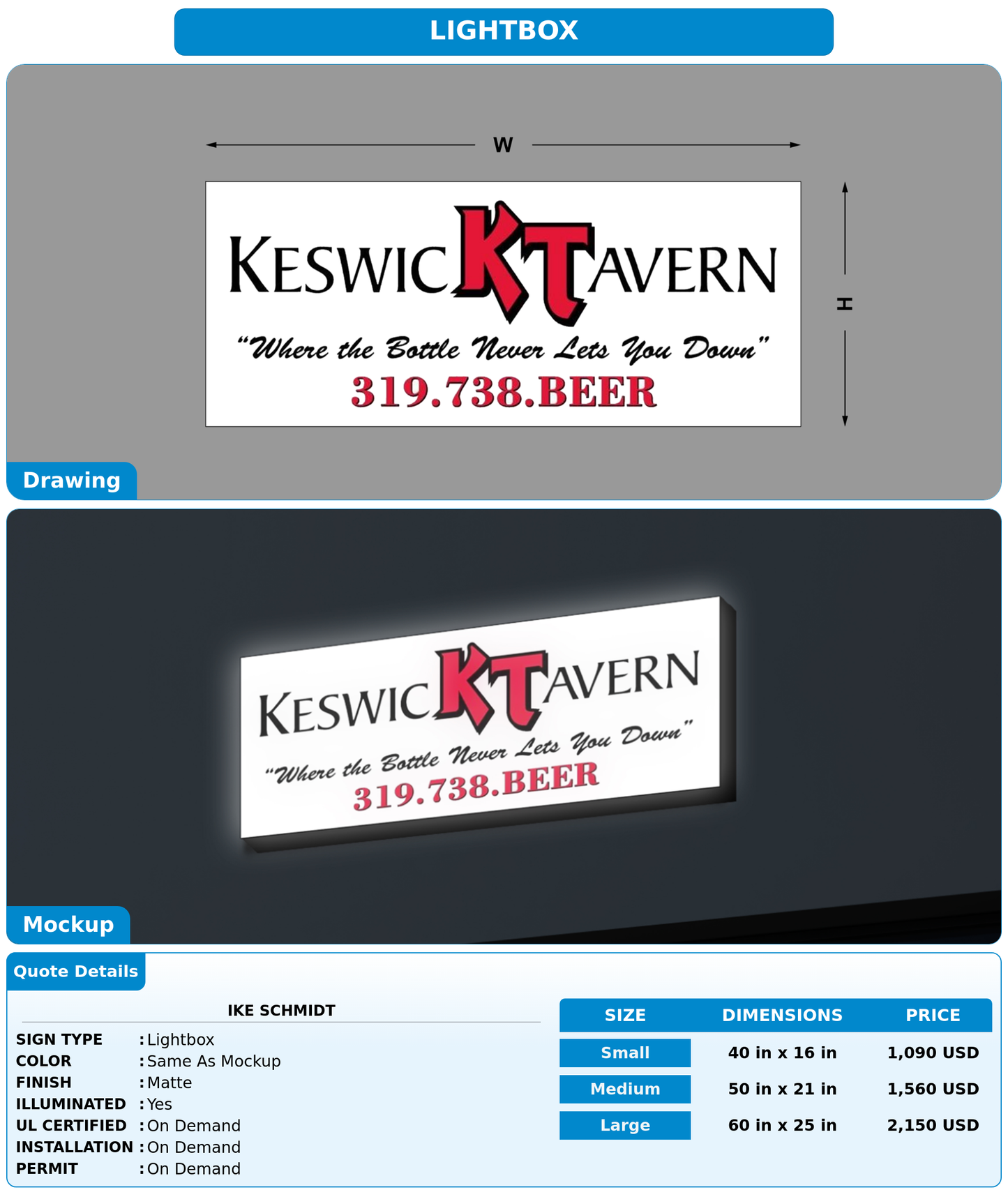 CUSTOM MOCKUP SIGN FOR Ike schmidt