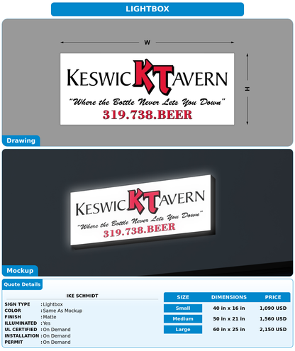 CUSTOM MOCKUP SIGN FOR Ike schmidt