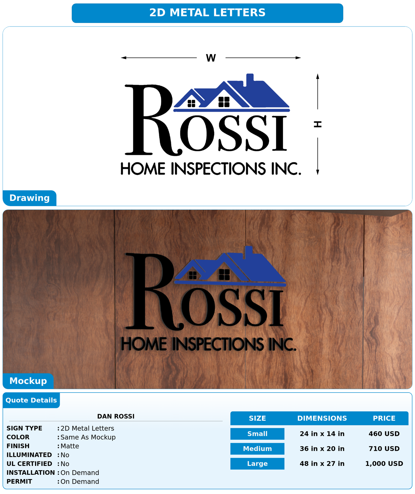CUSTOM MOCKUP SIGN FOR Dan Rossi