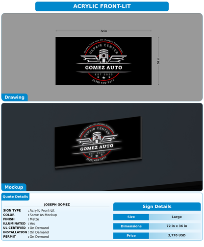 CUSTOM MOCKUP SIGN FOR Joseph Gomez
