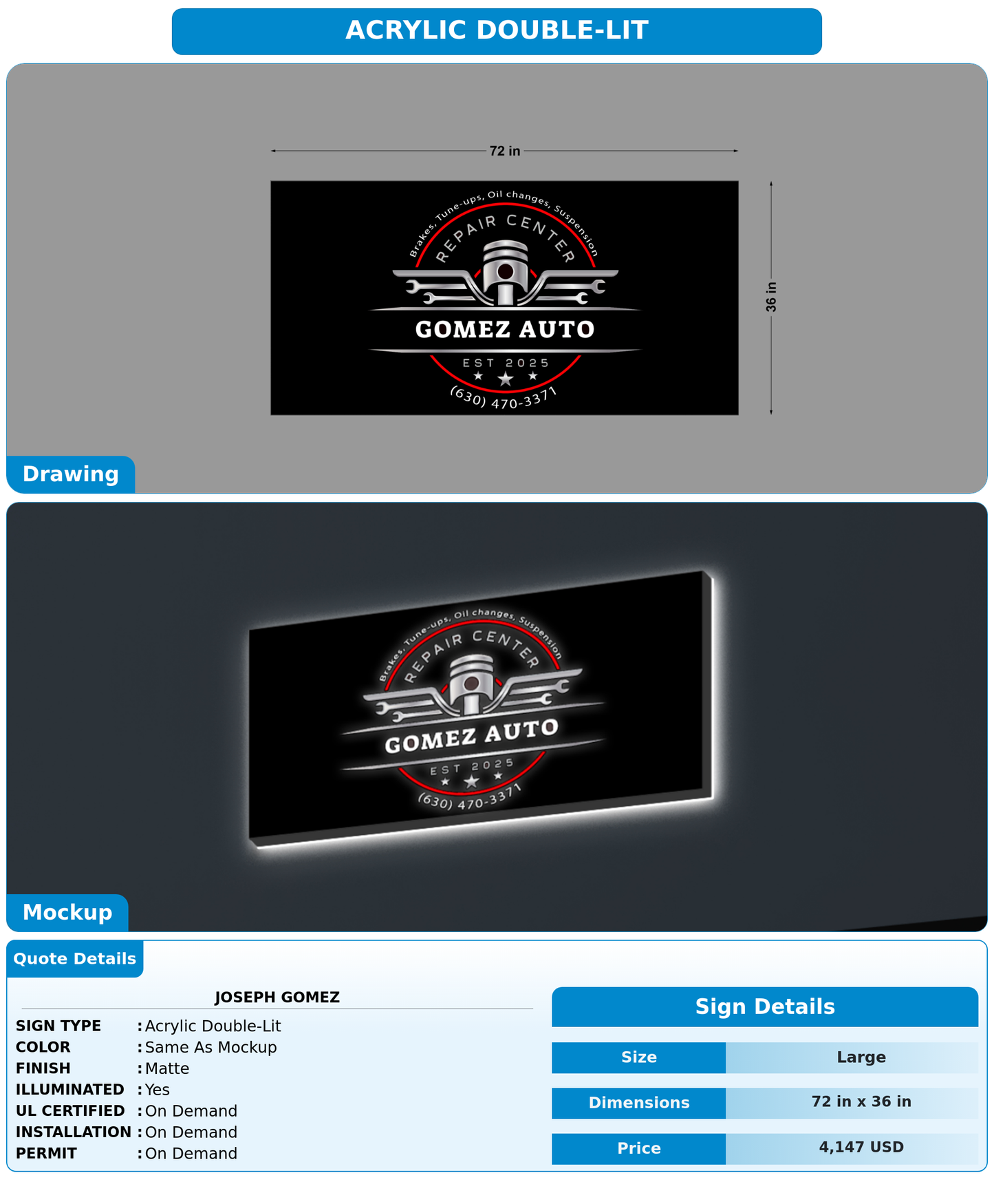 CUSTOM MOCKUP SIGN FOR Joseph Gomez