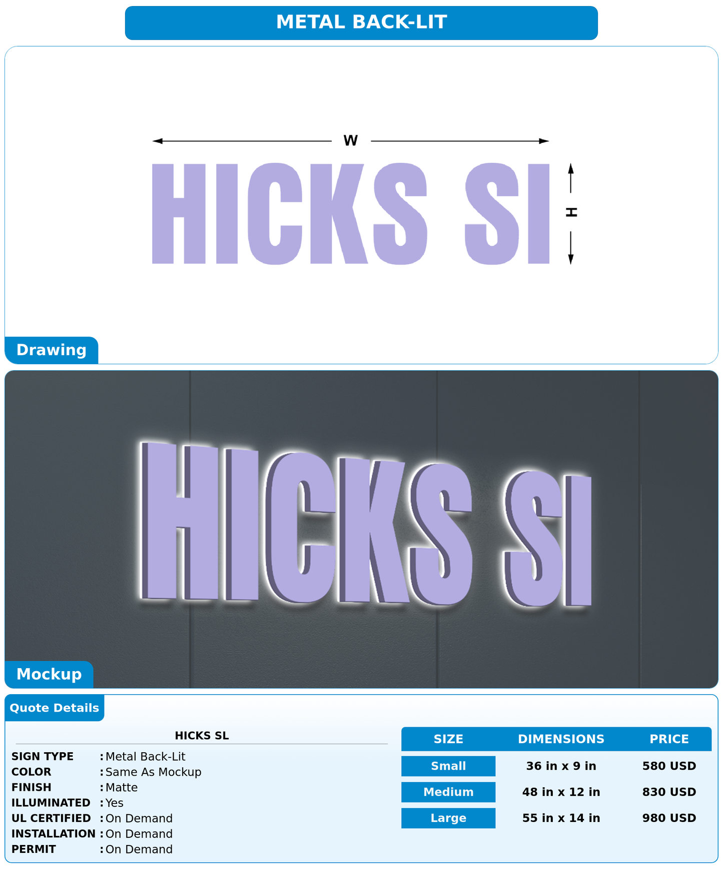 CUSTOM MOCKUP SIGN FOR Hicks Sl