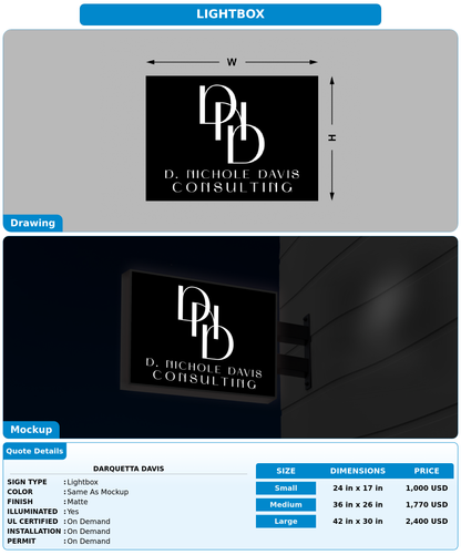 CUSTOM MOCKUP SIGN FOR DARQUETTA DAVIS