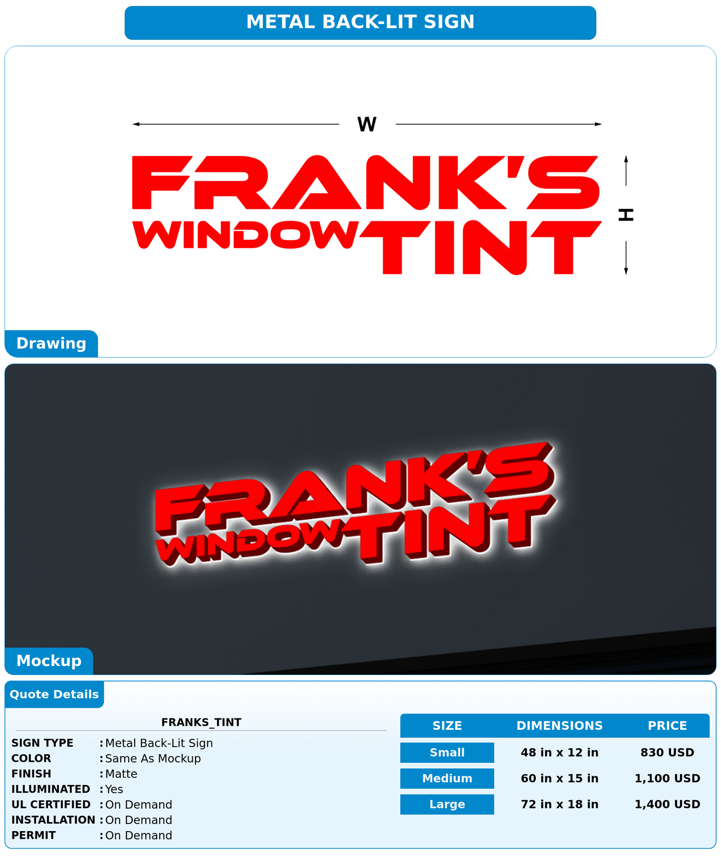CUSTOM MOCKUP SIGN FOR franks_tint