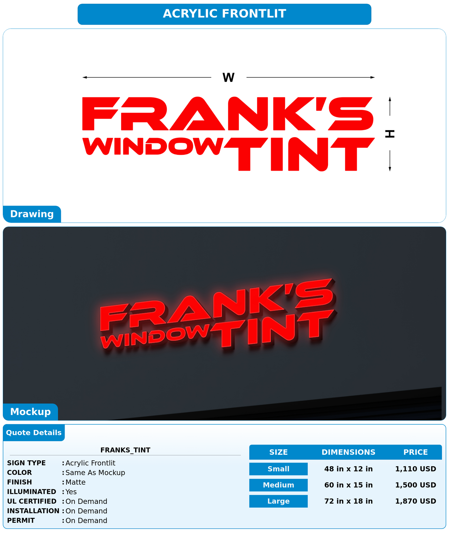 CUSTOM MOCKUP SIGN FOR franks_tint