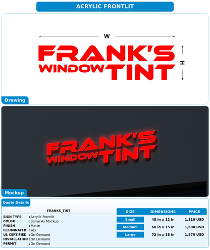 CUSTOM MOCKUP SIGN FOR franks_tint