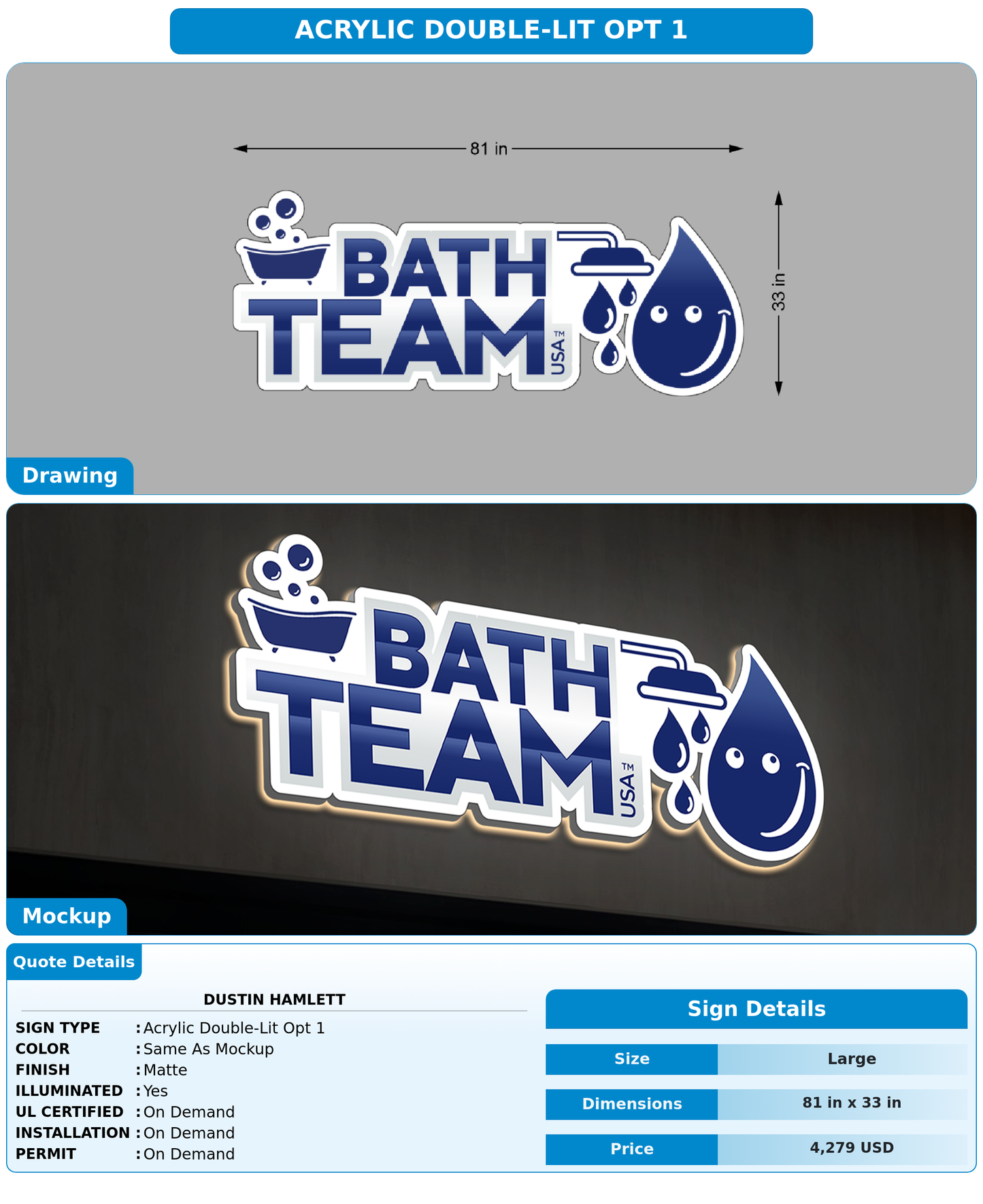 CUSTOM MOCKUP SIGN FOR Dustin Hamlett