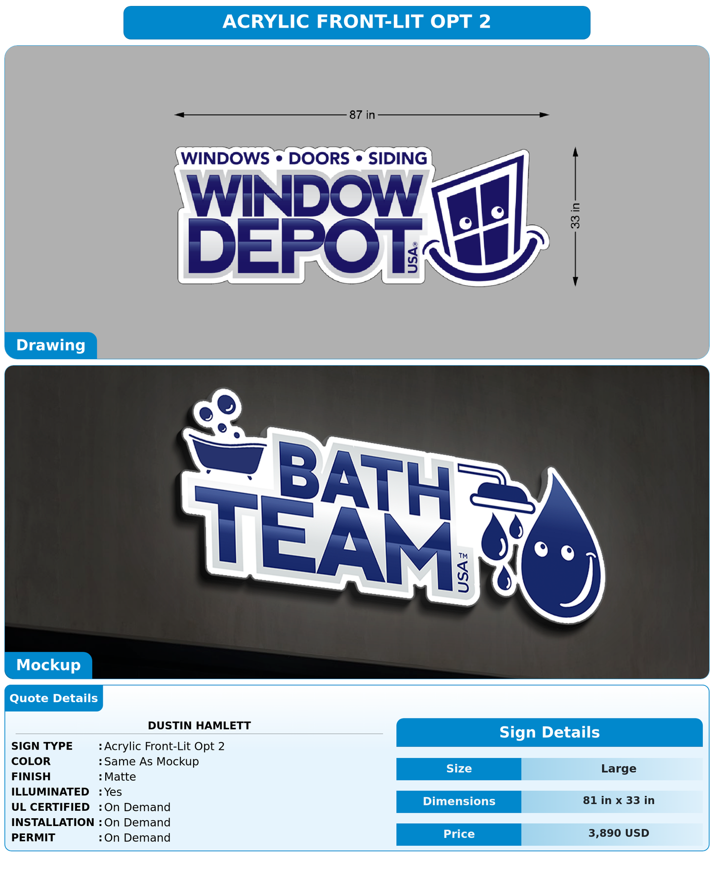 CUSTOM MOCKUP SIGN FOR Dustin Hamlett