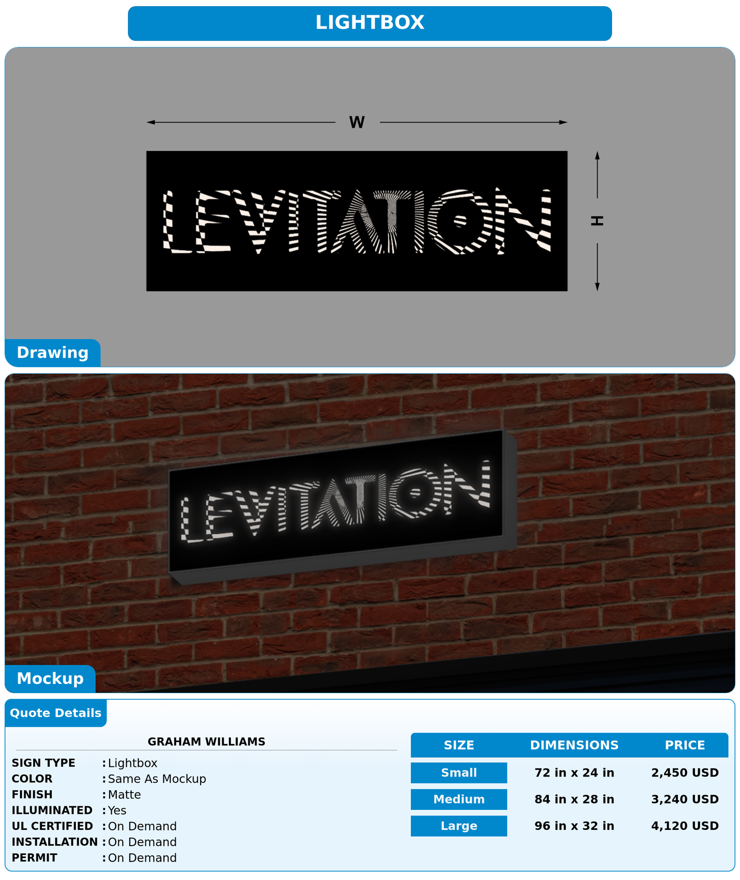 CUSTOM MOCKUP SIGN FOR Graham Williams