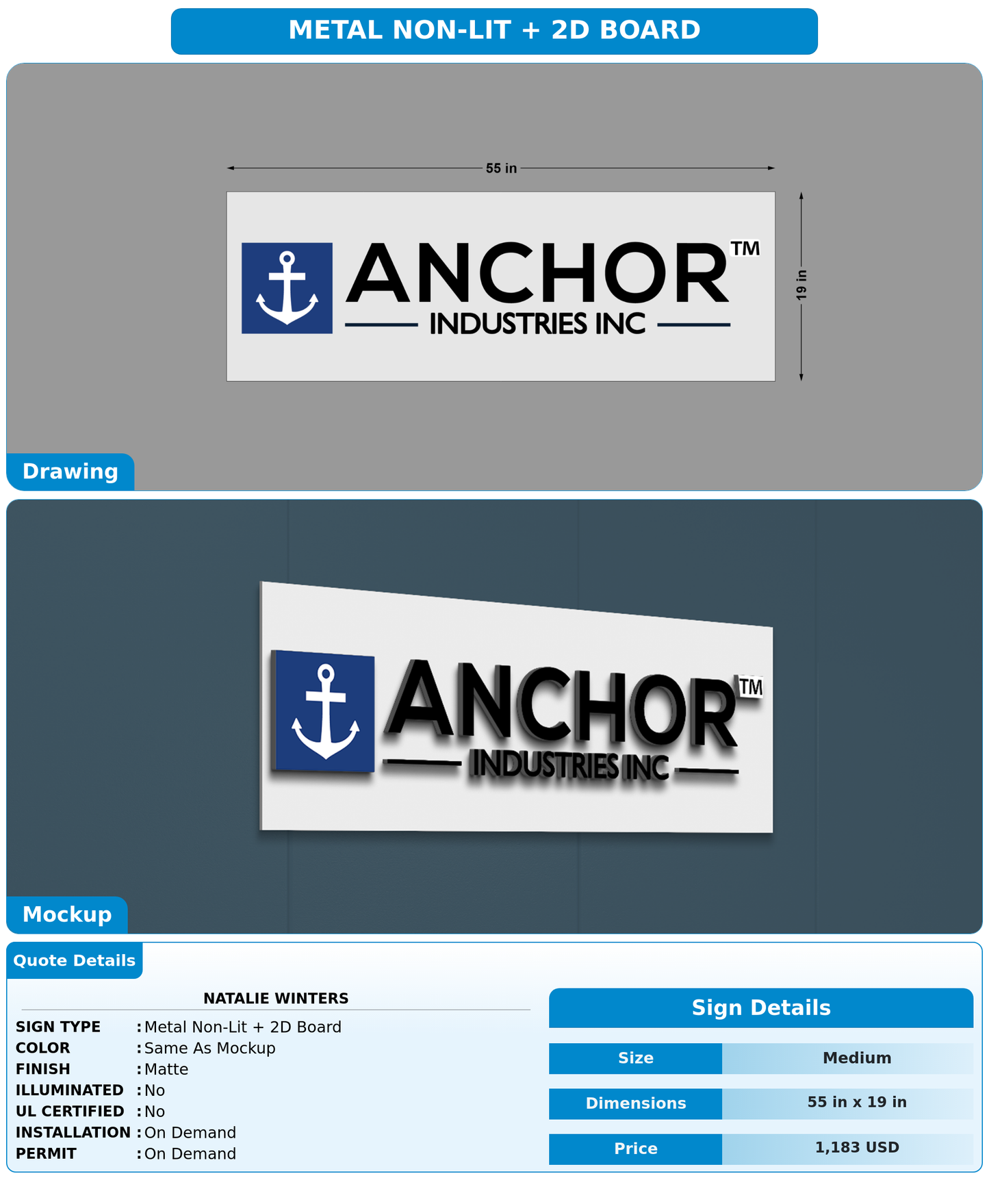 CUSTOM MOCKUP SIGN FOR Natalie Winters