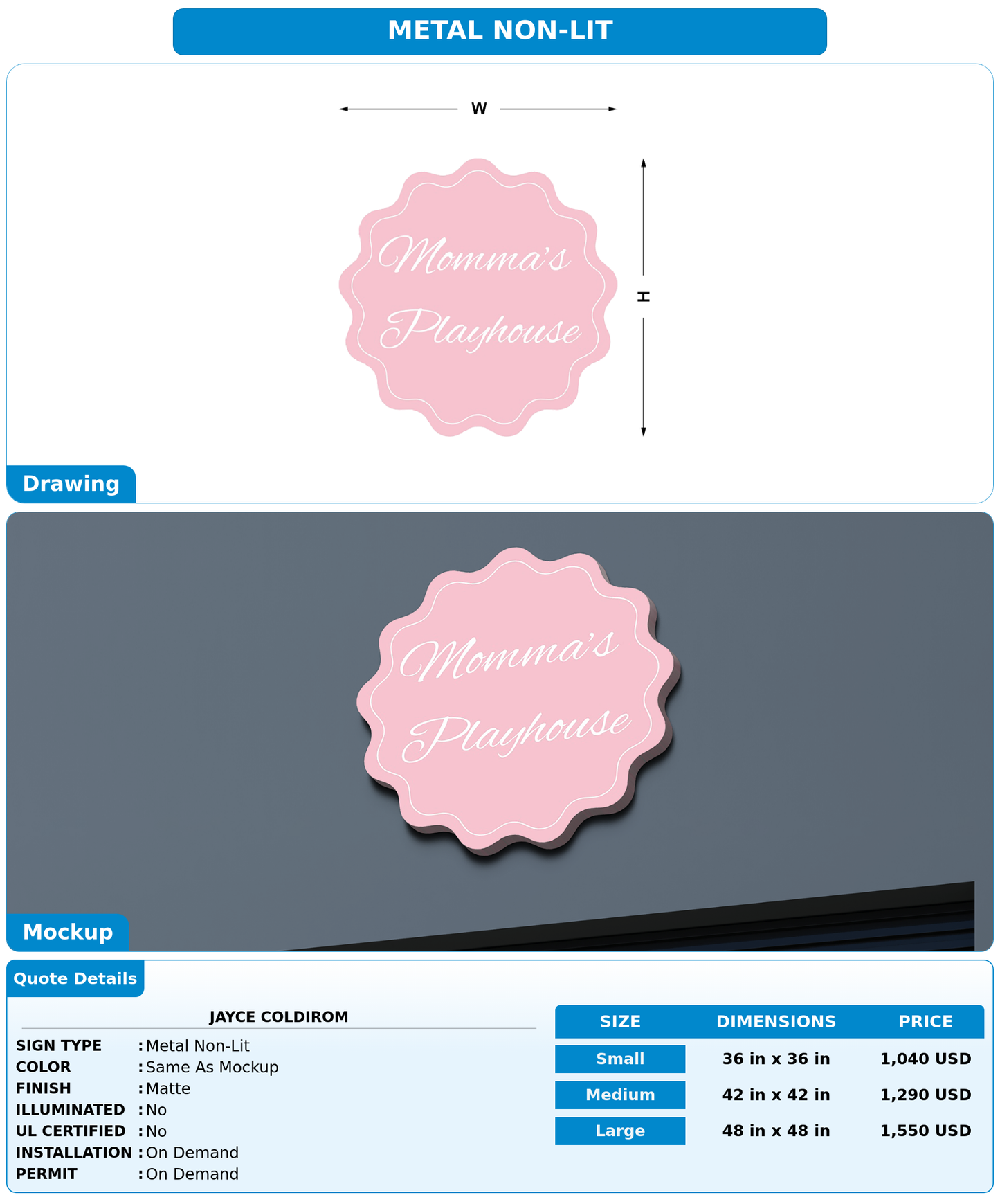 CUSTOM MOCKUP SIGN FOR Jayce coldirom