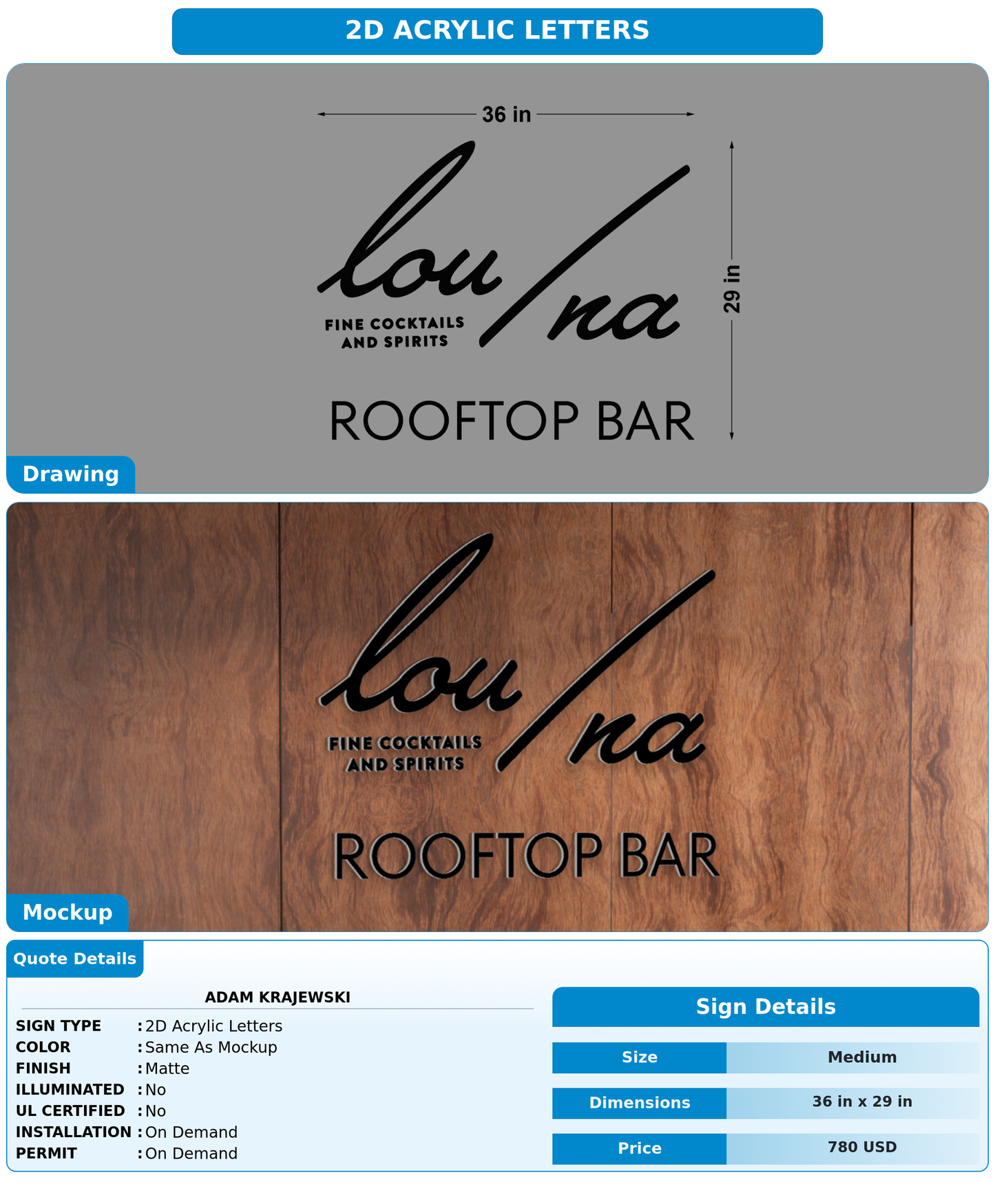 CUSTOM MOCKUP SIGN FOR Adam Krajewski
