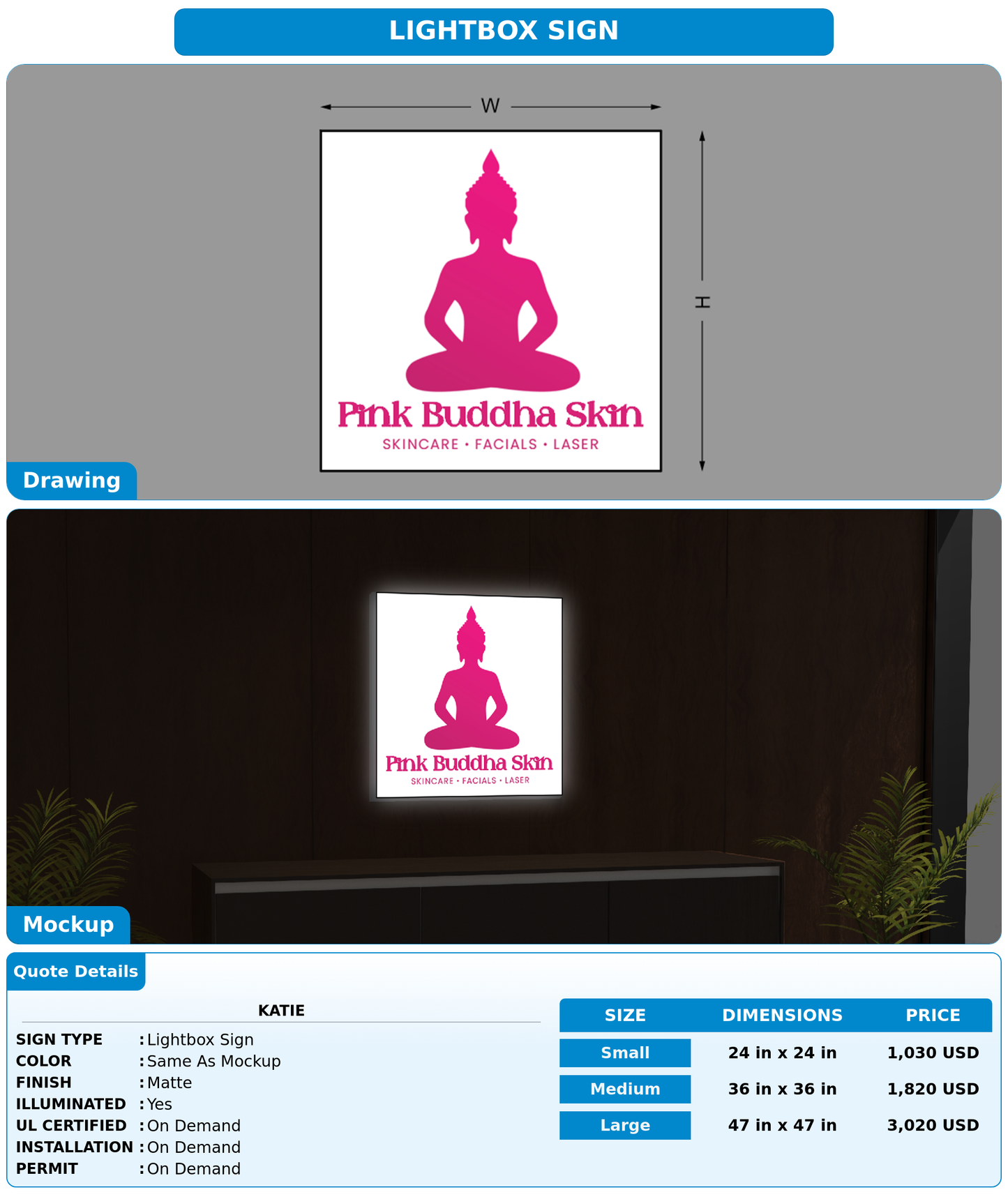 CUSTOM MOCKUP SIGN FOR Katie