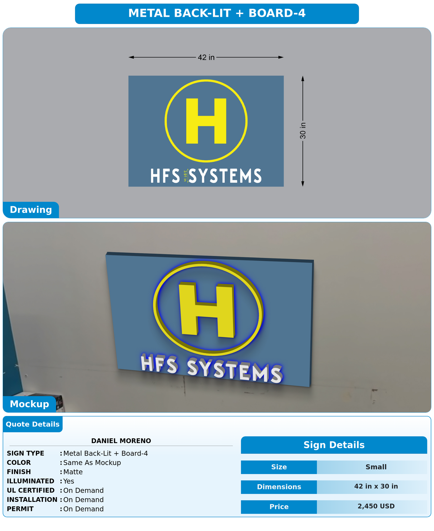 CUSTOM MOCKUP SIGN FOR Daniel Moreno
