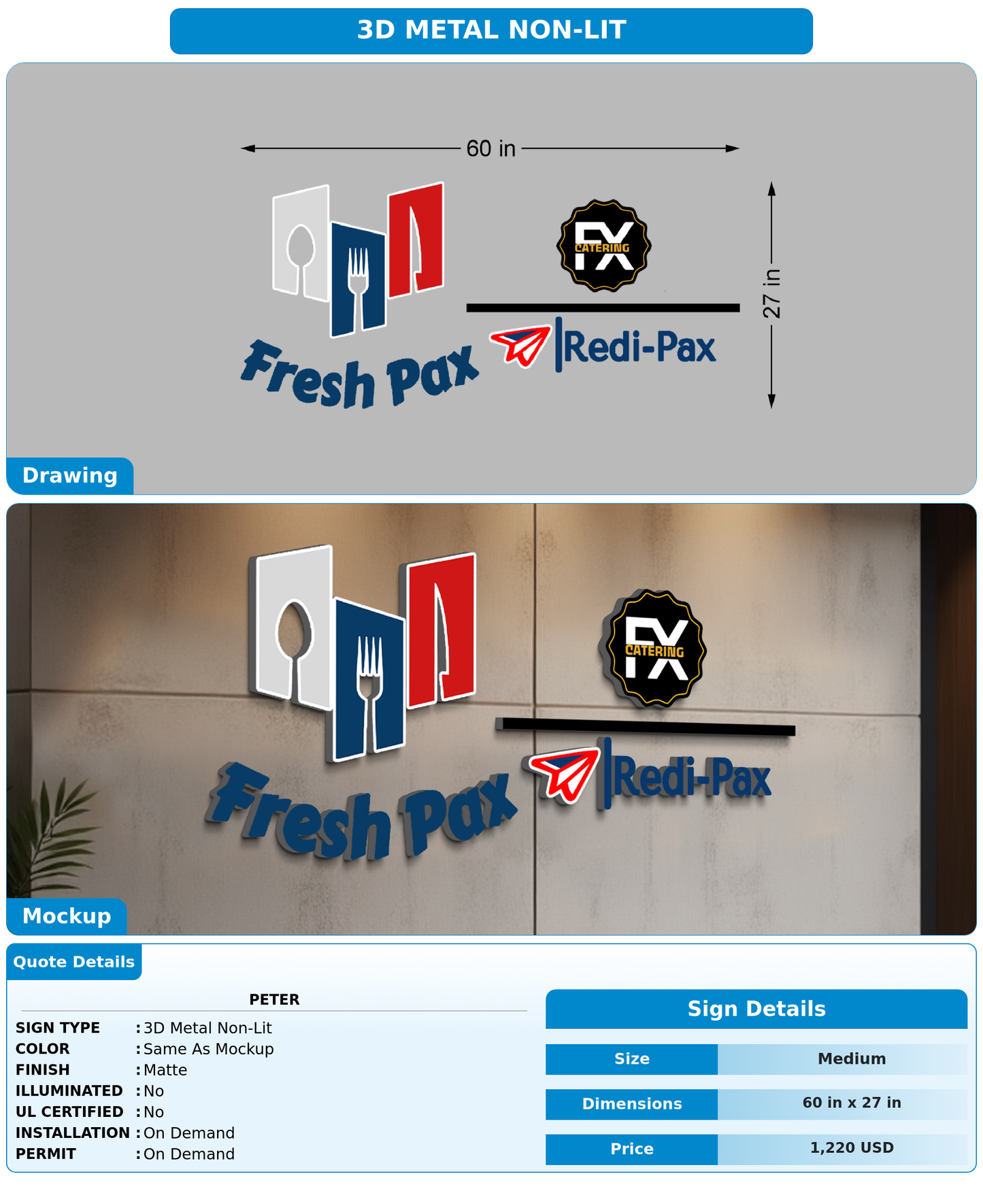 CUSTOM MOCKUP SIGN FOR peter