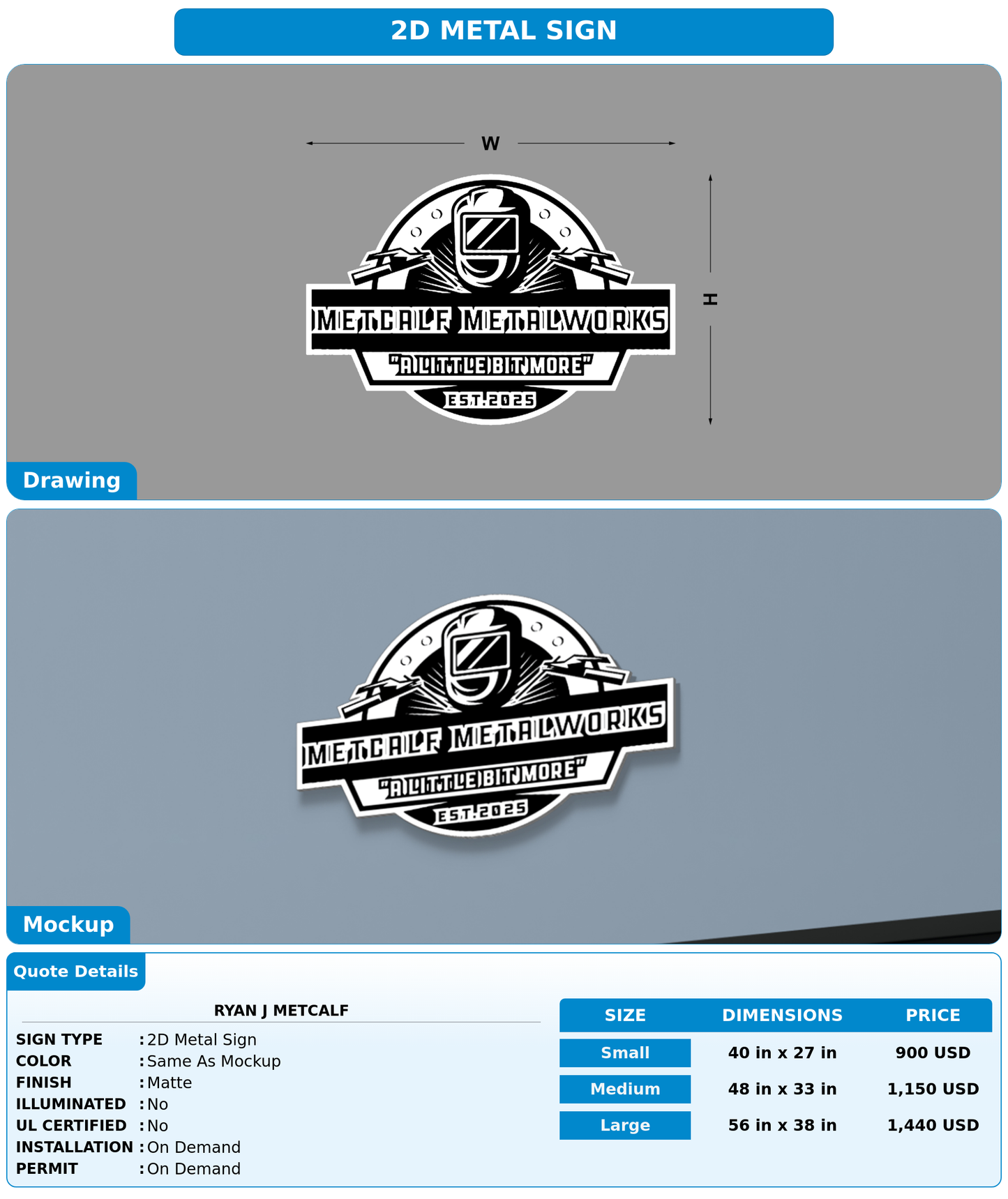 CUSTOM MOCKUP SIGN FOR Ryan J Metcalf