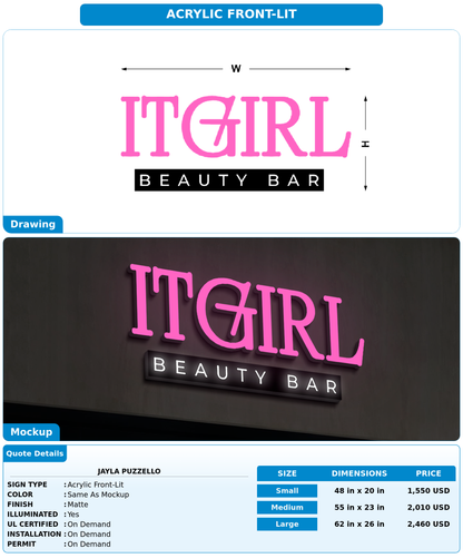 CUSTOM MOCKUP SIGN FOR Jayla puzzello