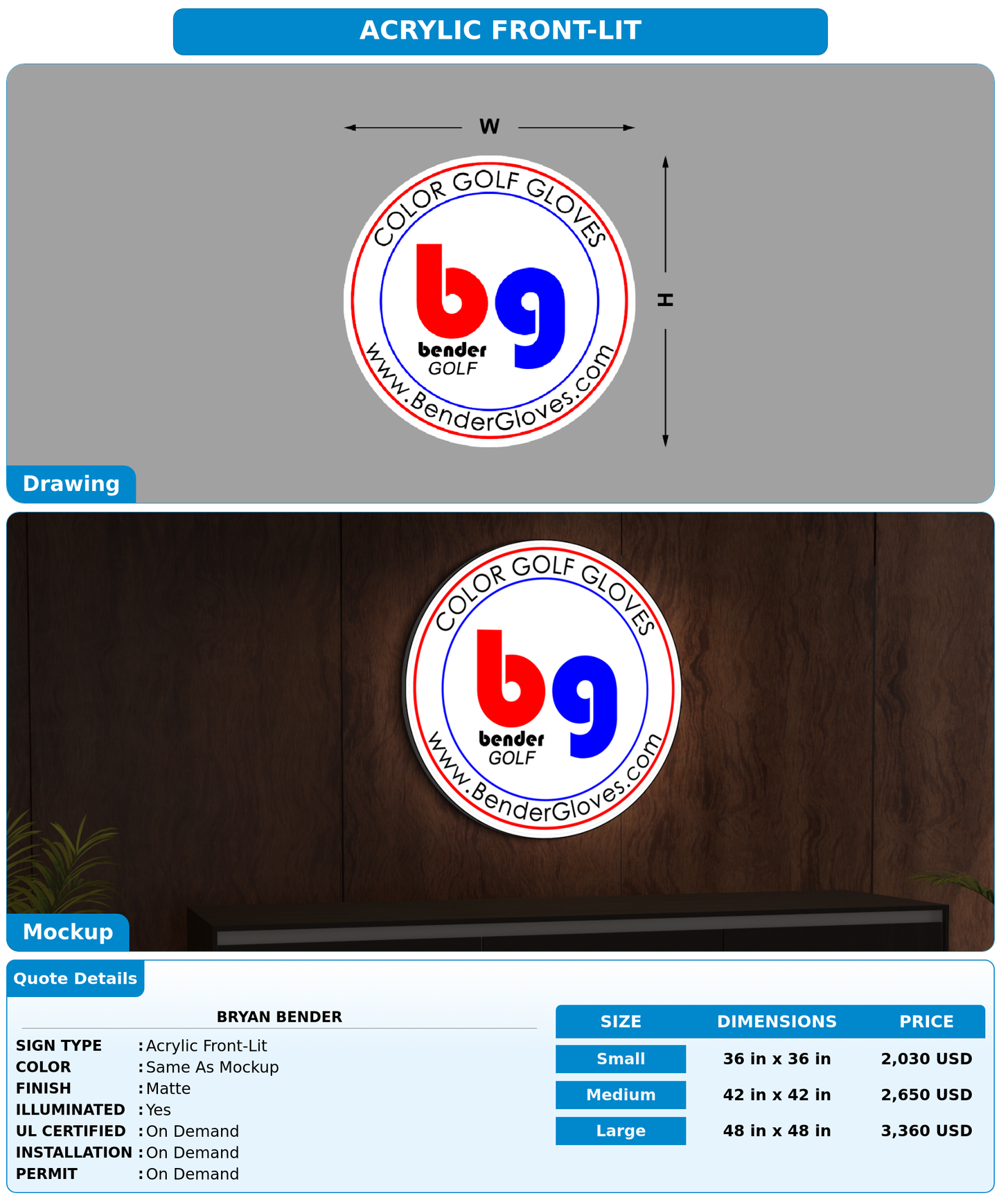 CUSTOM MOCKUP SIGN FOR Bryan Bender