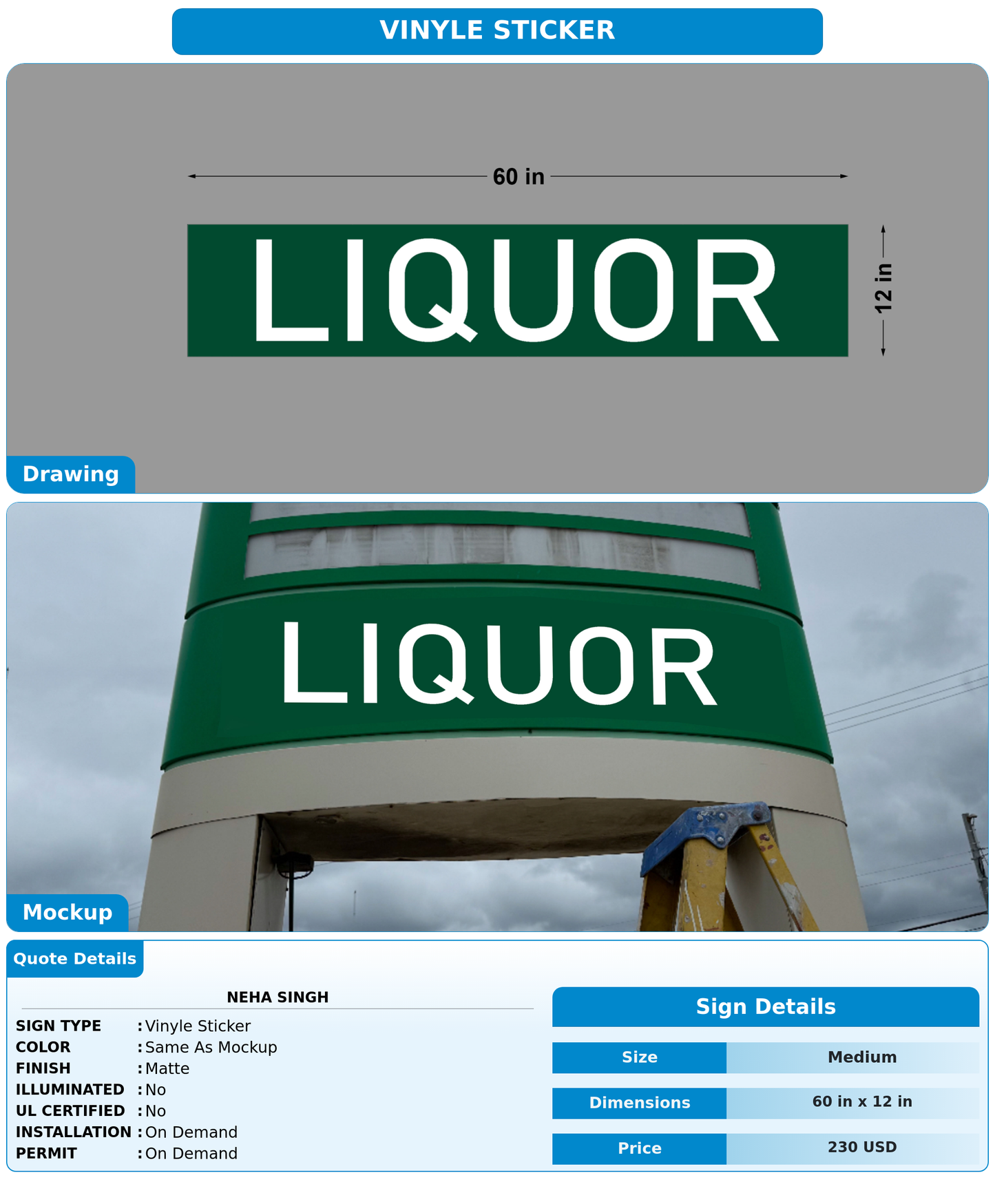 CUSTOM MOCKUP SIGN FOR Neha Singh