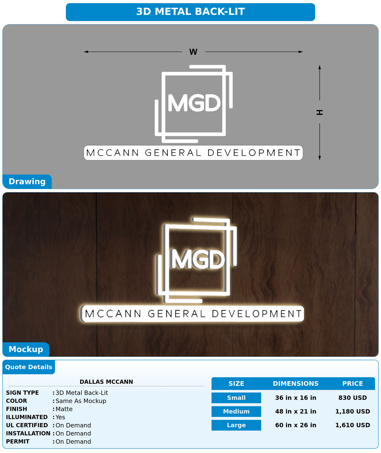 CUSTOM MOCKUP SIGN FOR Dallas mccann