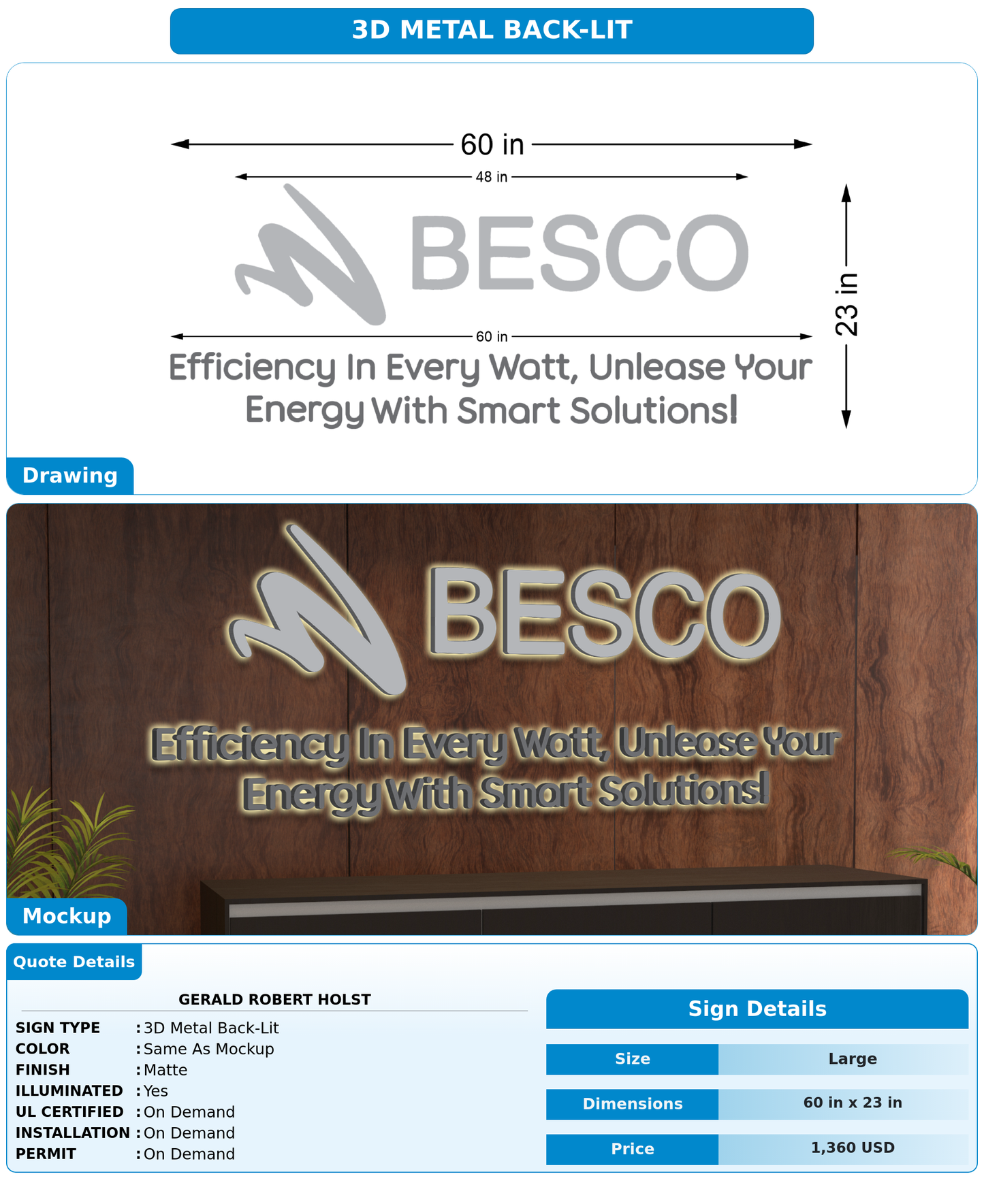 CUSTOM MOCKUP SIGN FOR GERALD ROBERT HOLST