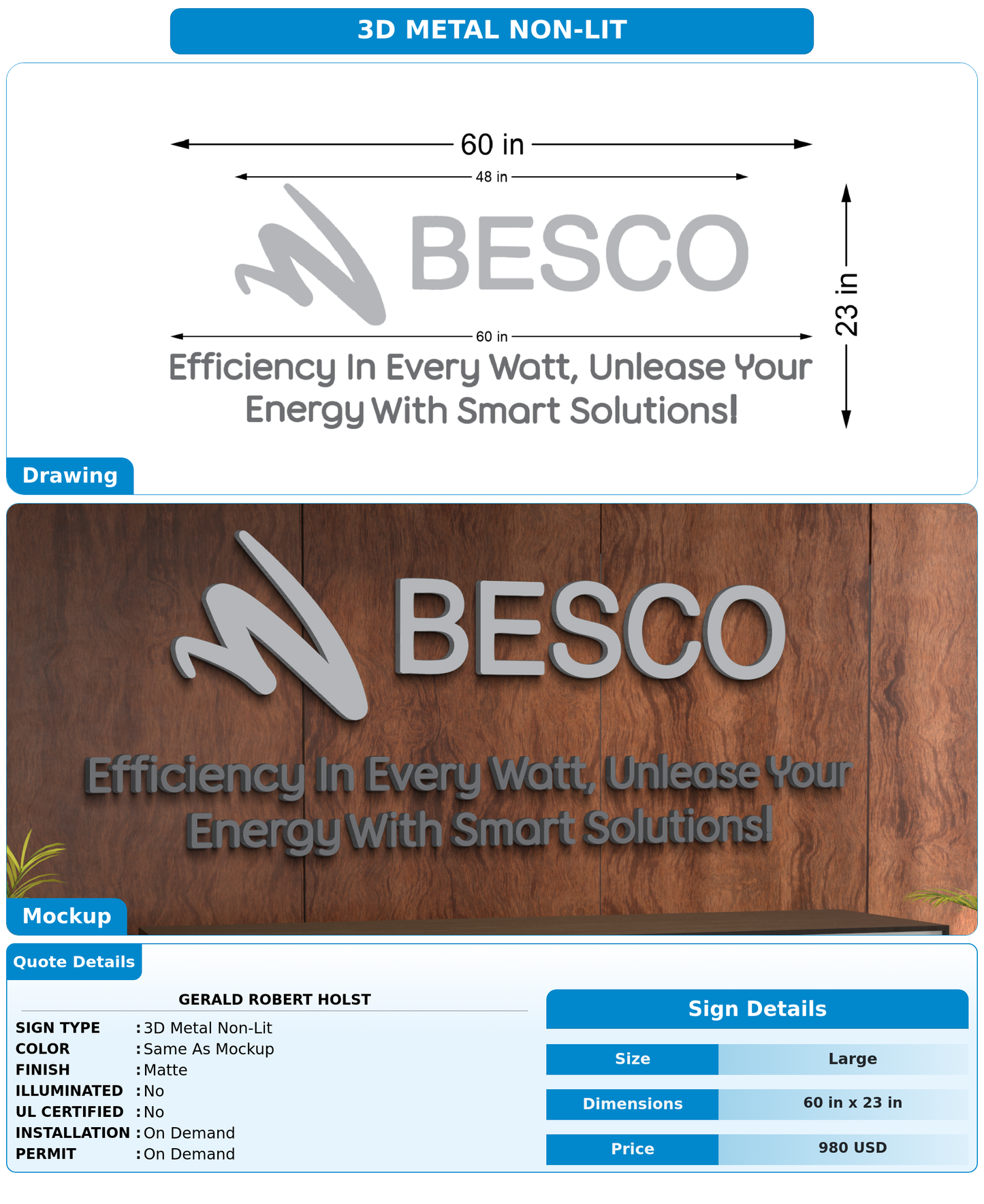 CUSTOM MOCKUP SIGN FOR GERALD ROBERT HOLST