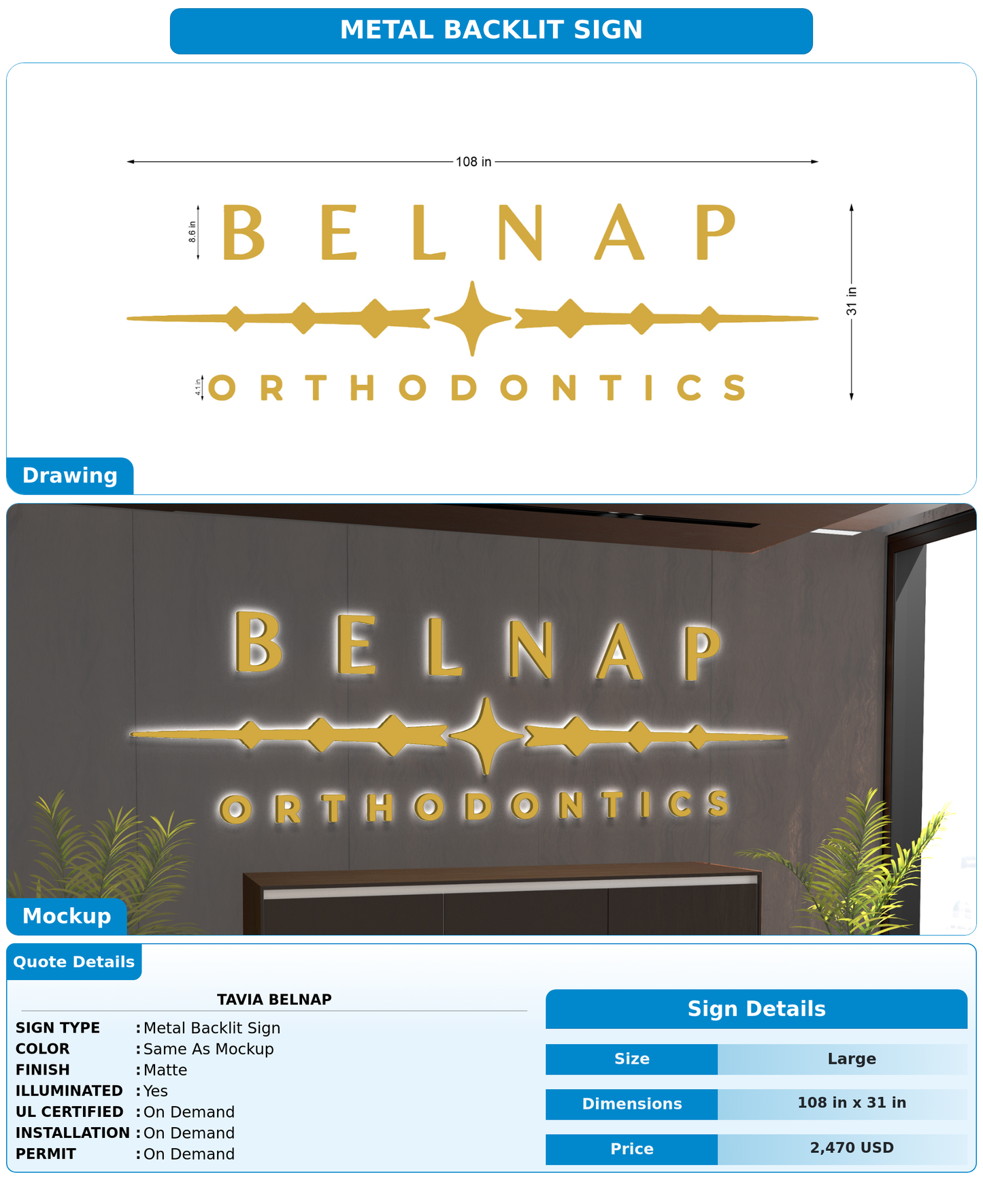 CUSTOM MOCKUP SIGN FOR Tavia Belnap