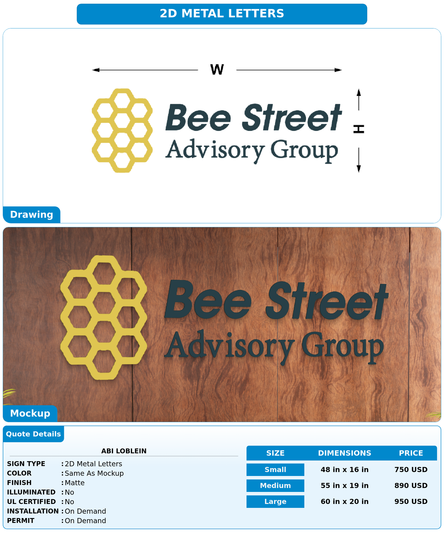 CUSTOM MOCKUP SIGN FOR Abi Loblein