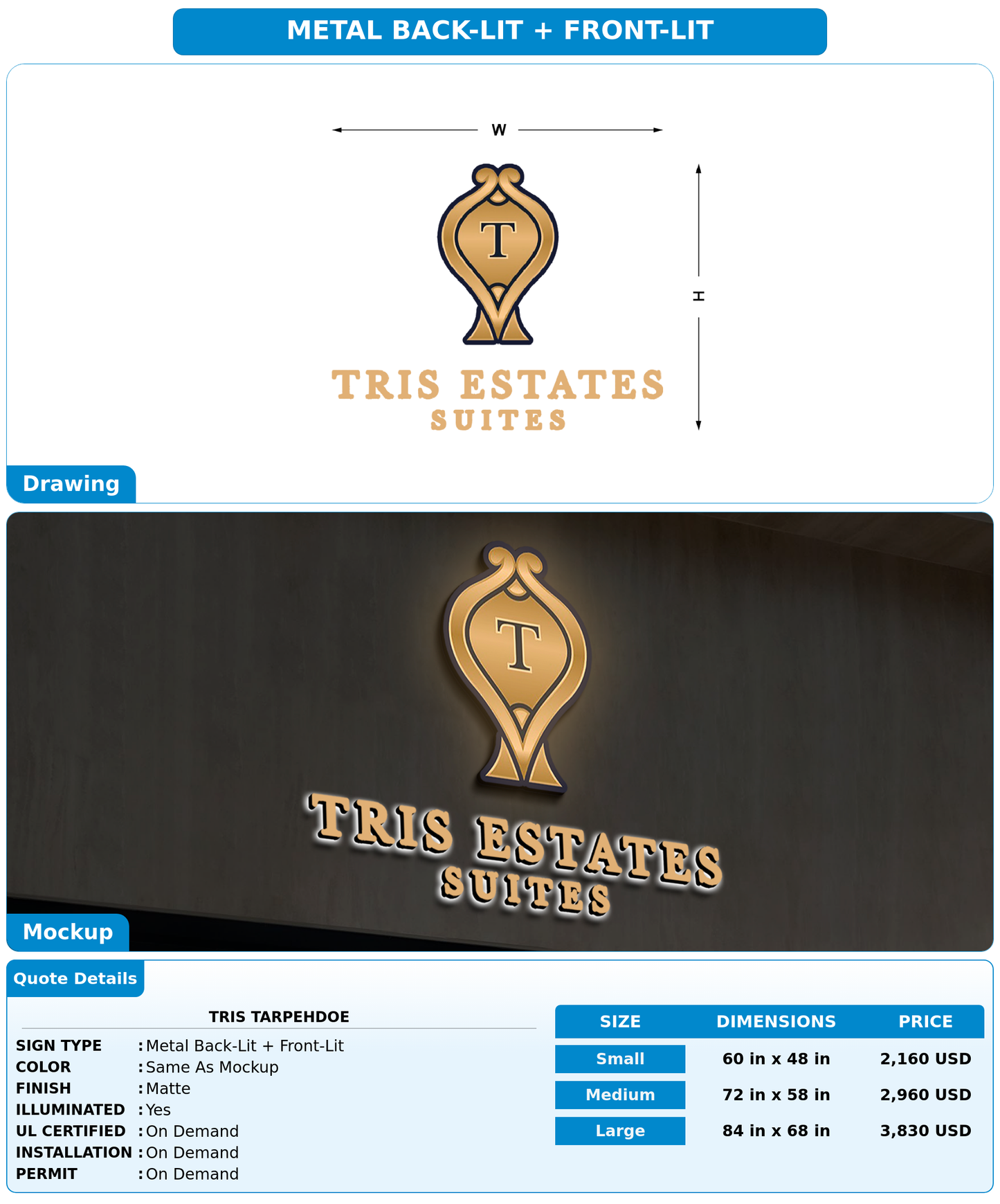 CUSTOM MOCKUP SIGN FOR Tris Tarpehdoe
