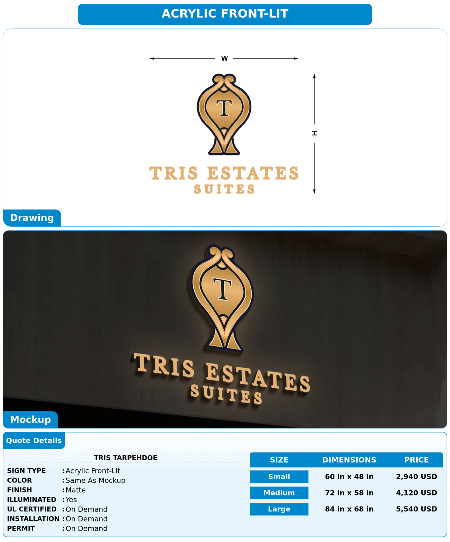 CUSTOM MOCKUP SIGN FOR Tris Tarpehdoe
