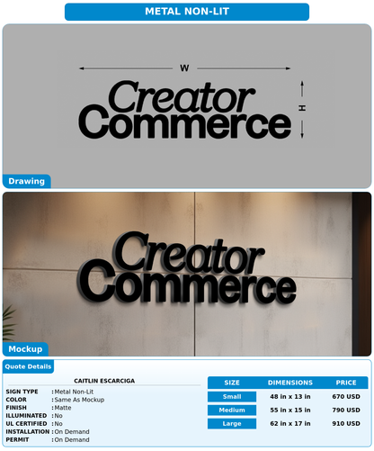 CUSTOM MOCKUP SIGN FOR Caitlin Escarciga