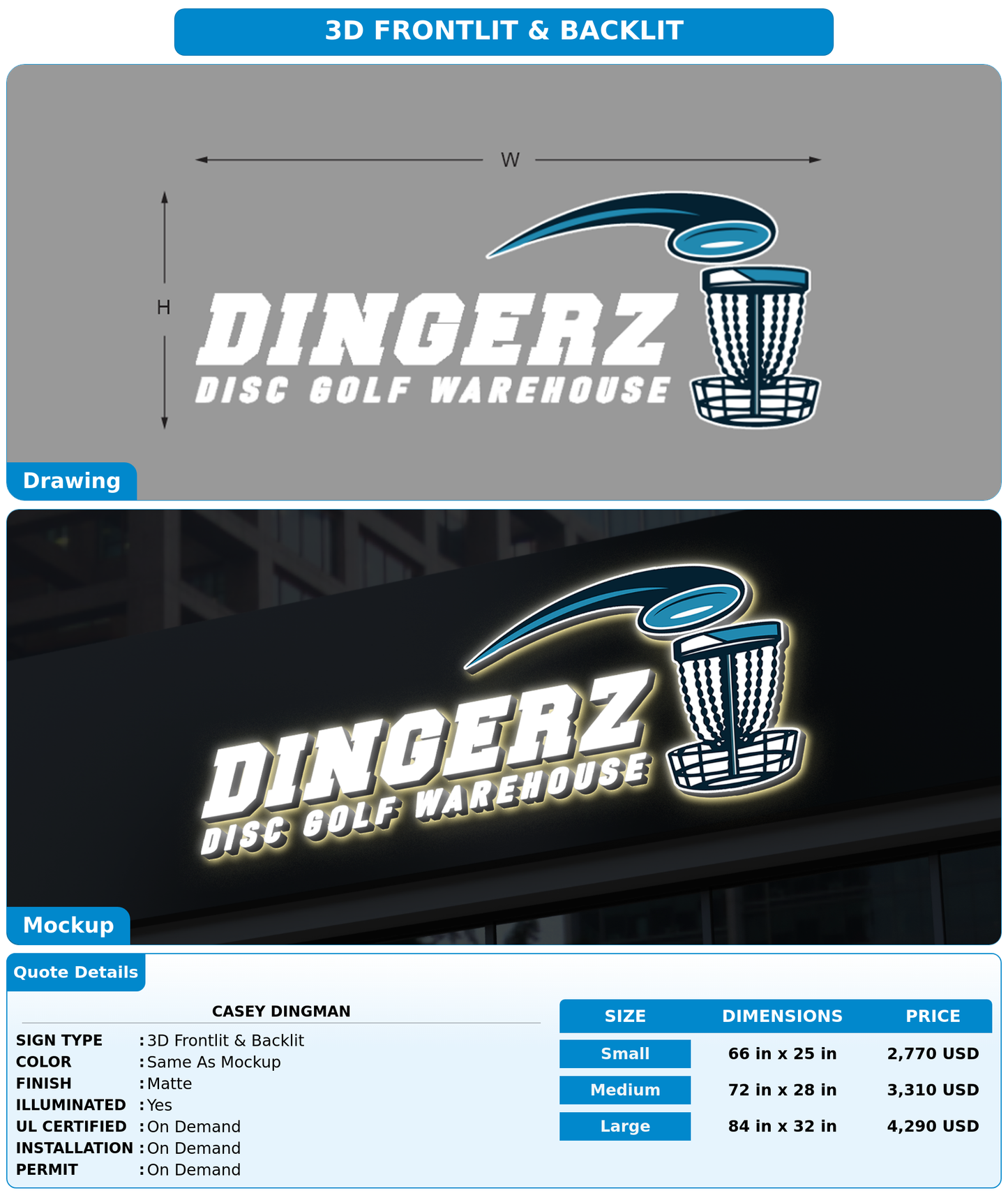 CUSTOM MOCKUP SIGN FOR Casey Dingman