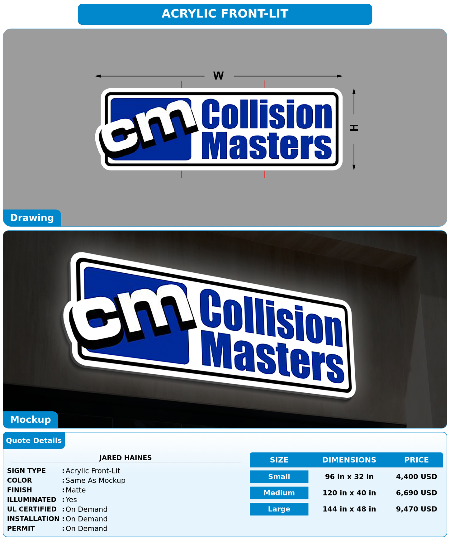 CUSTOM MOCKUP SIGN FOR Jared Haines