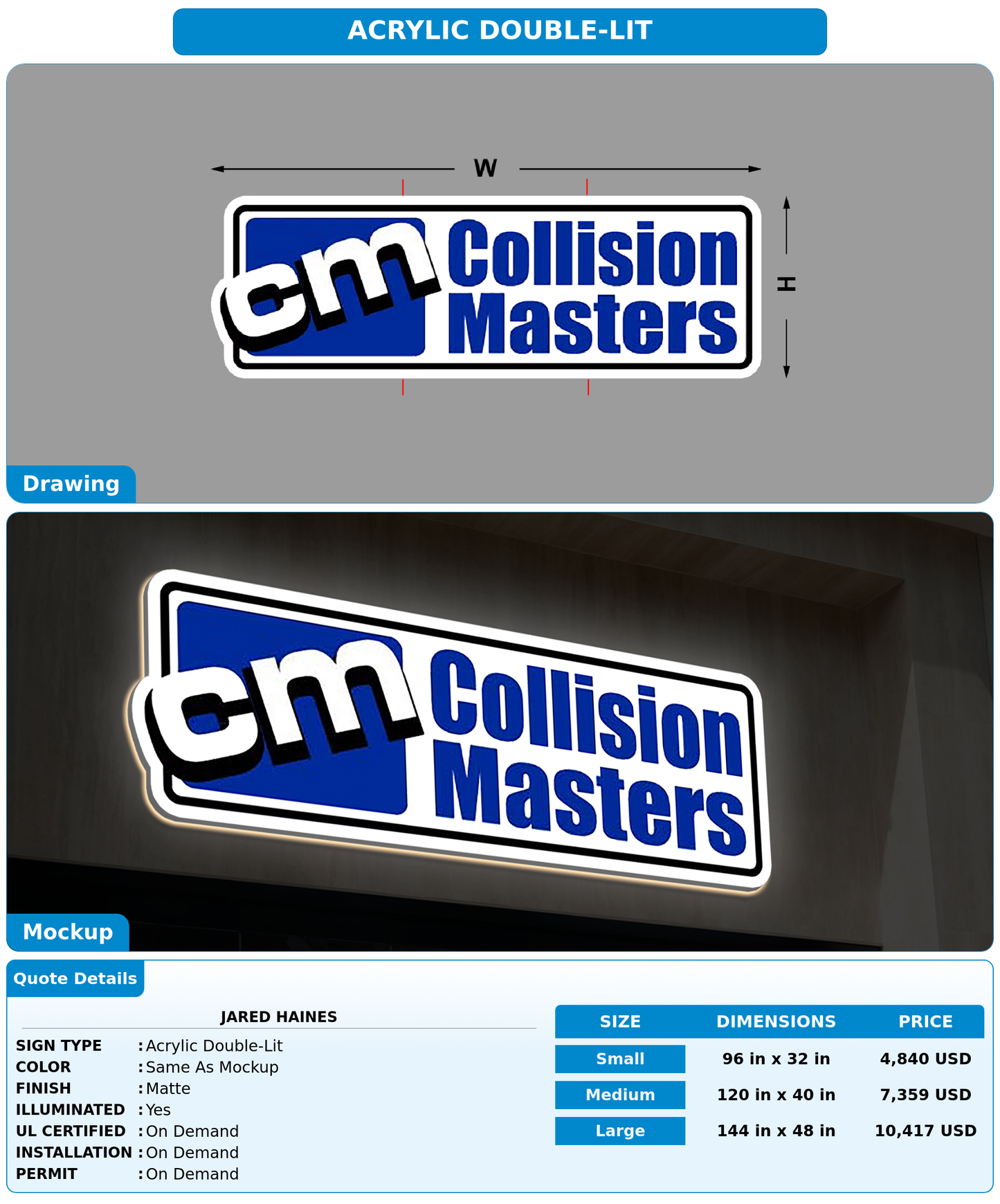 CUSTOM MOCKUP SIGN FOR Jared Haines