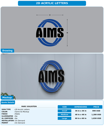 CUSTOM MOCKUP SIGN FOR Marc Goldstein