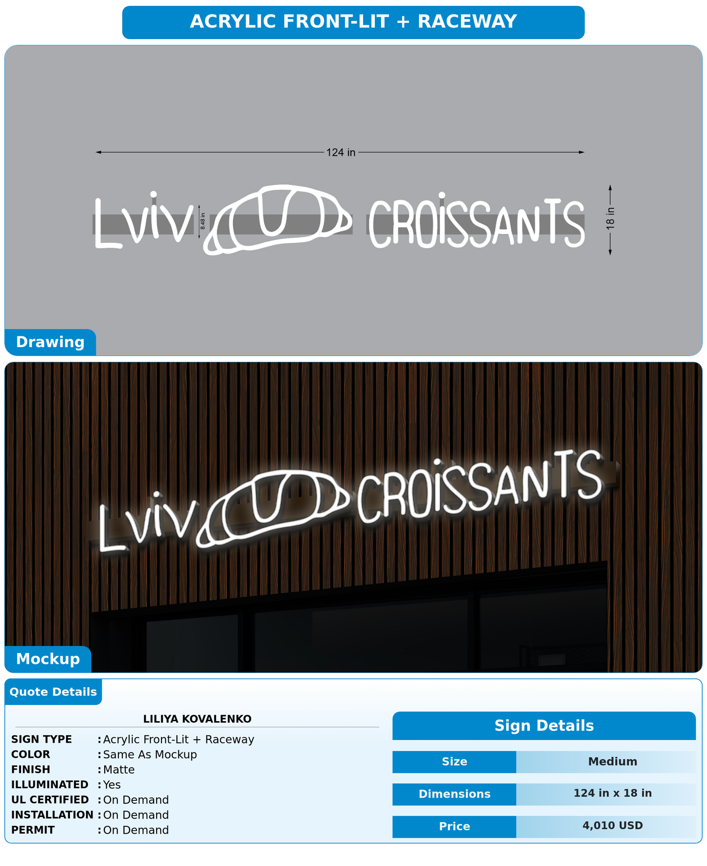 CUSTOM MOCKUP SIGN FOR Liliya Kovalenko
