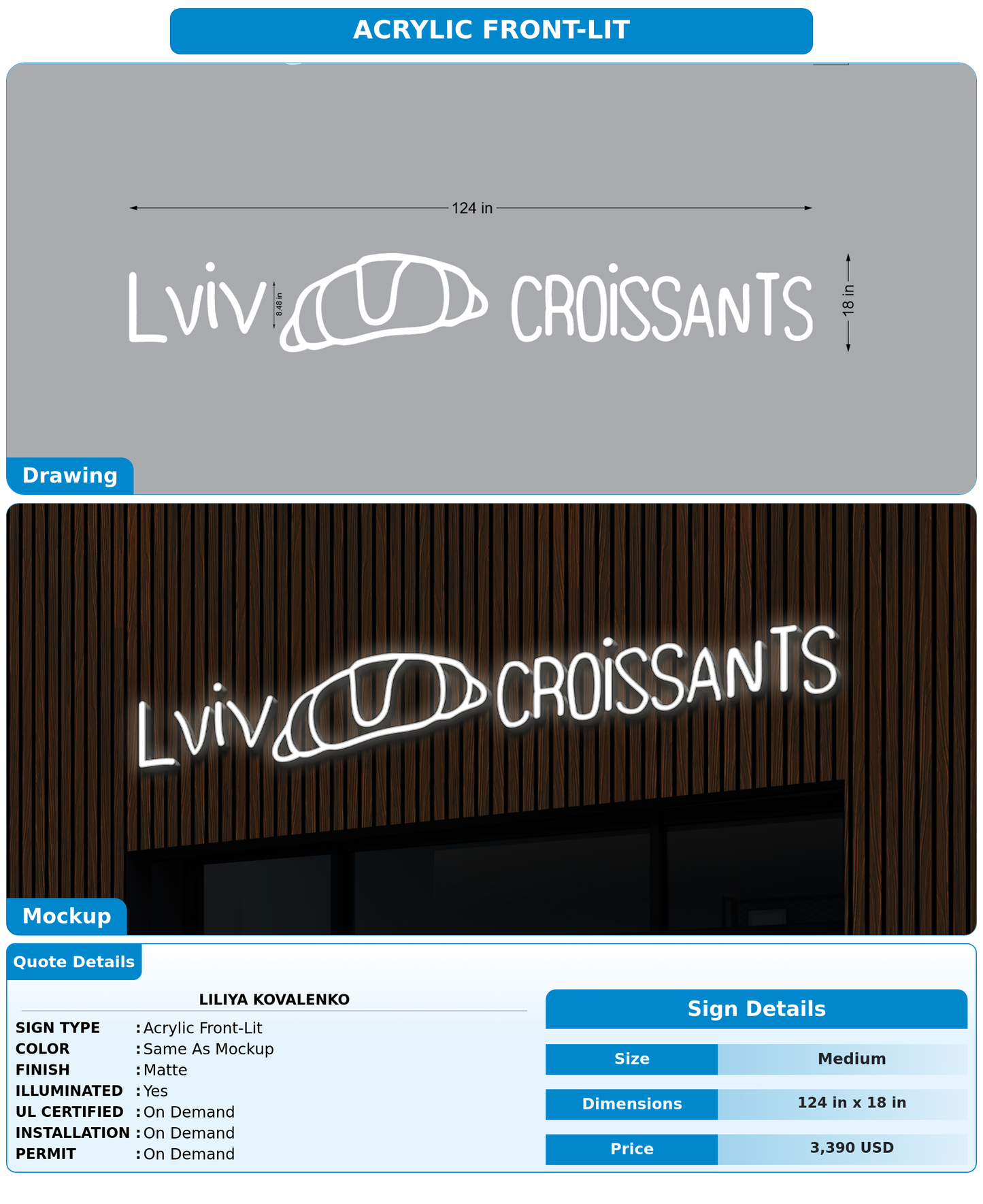 CUSTOM MOCKUP SIGN FOR Liliya Kovalenko