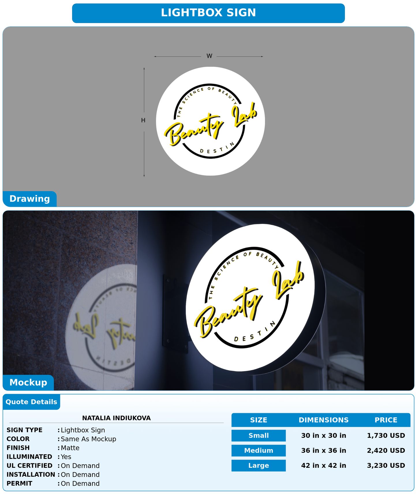 CUSTOM MOCKUP SIGN FOR Natalia Indiukova