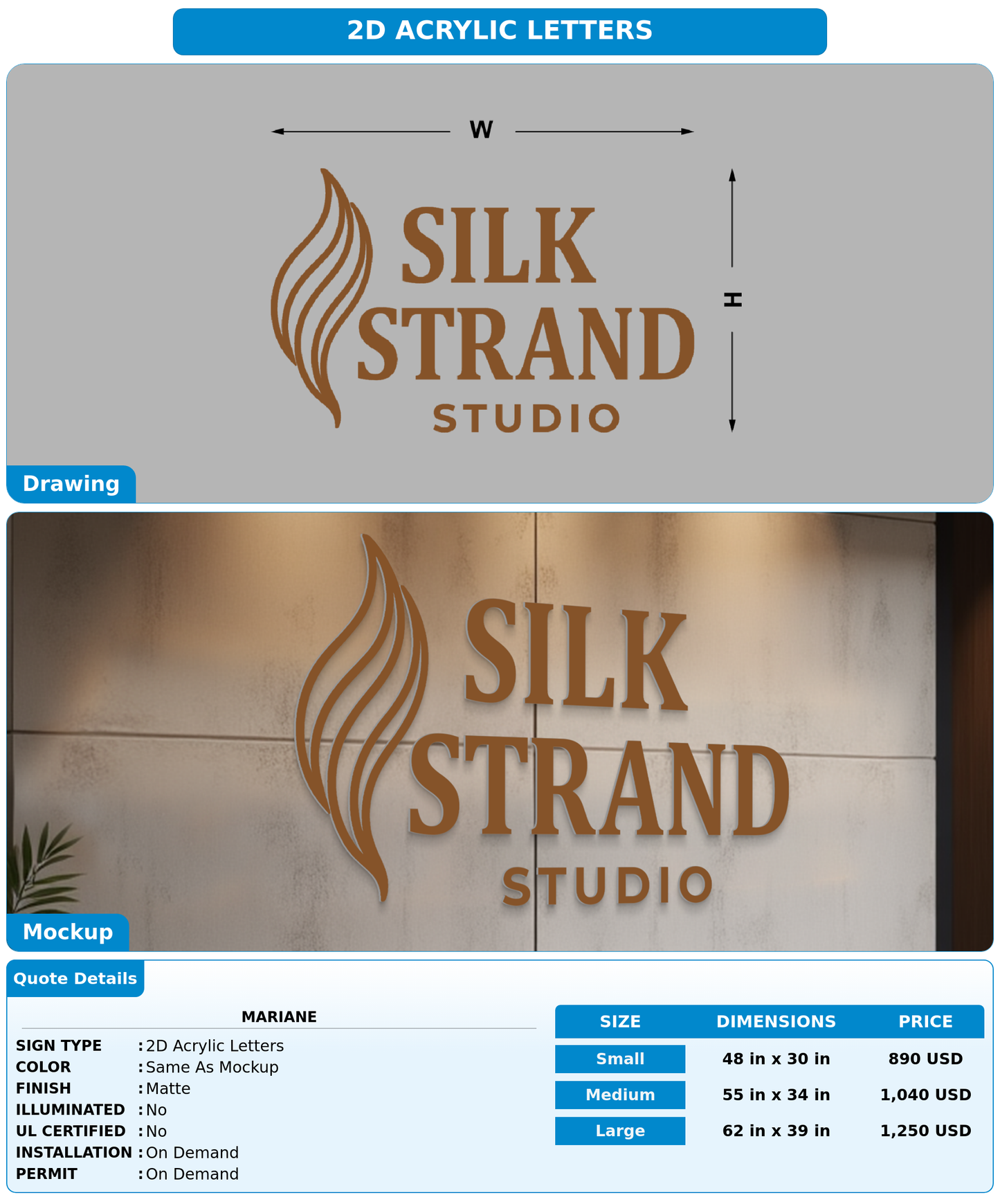CUSTOM MOCKUP SIGN FOR Mariane