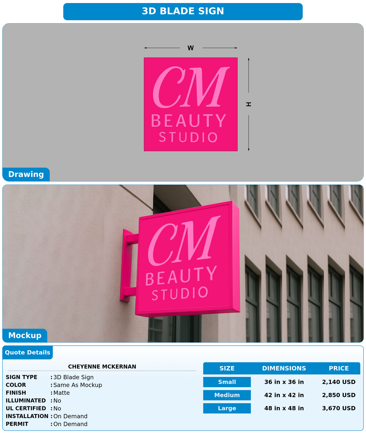 CUSTOM MOCKUP SIGN FOR Cheyenne Mckernan